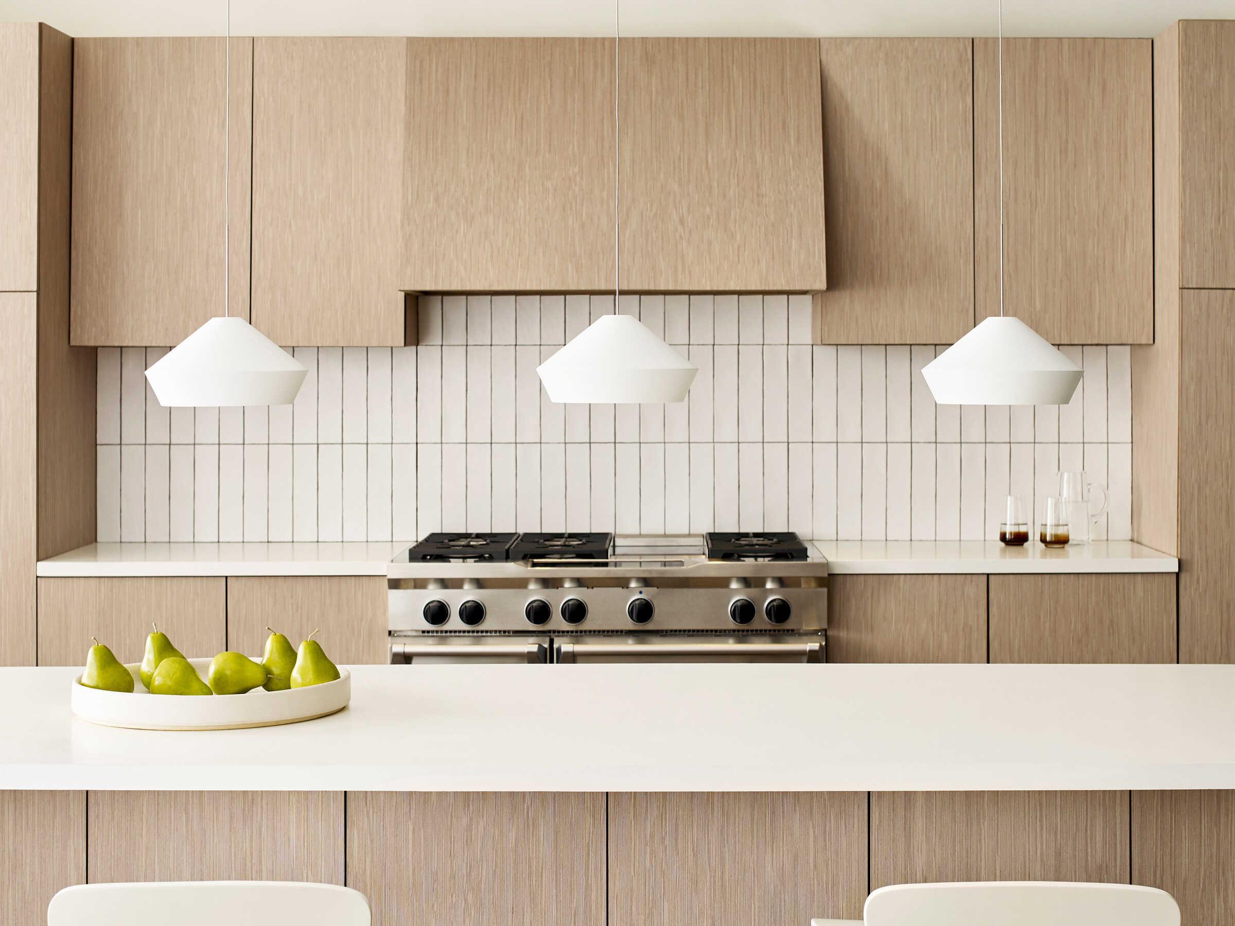 Visual Comfort Modern Brummel 1-Light Satin Nickel White Mini Pendant