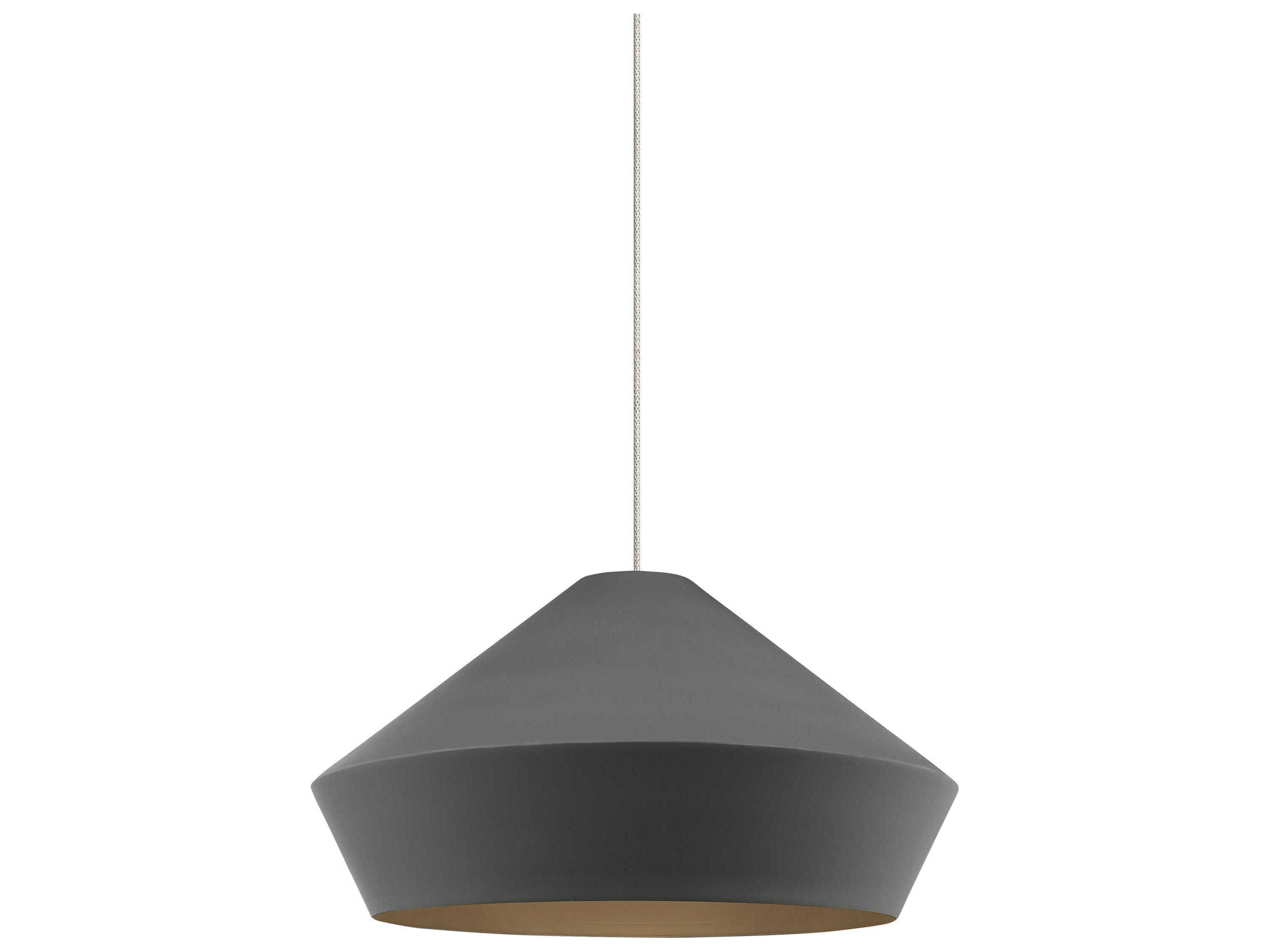 Visual Comfort Modern Brummel 1-Light Satin Nickel Gray Mini Pendant