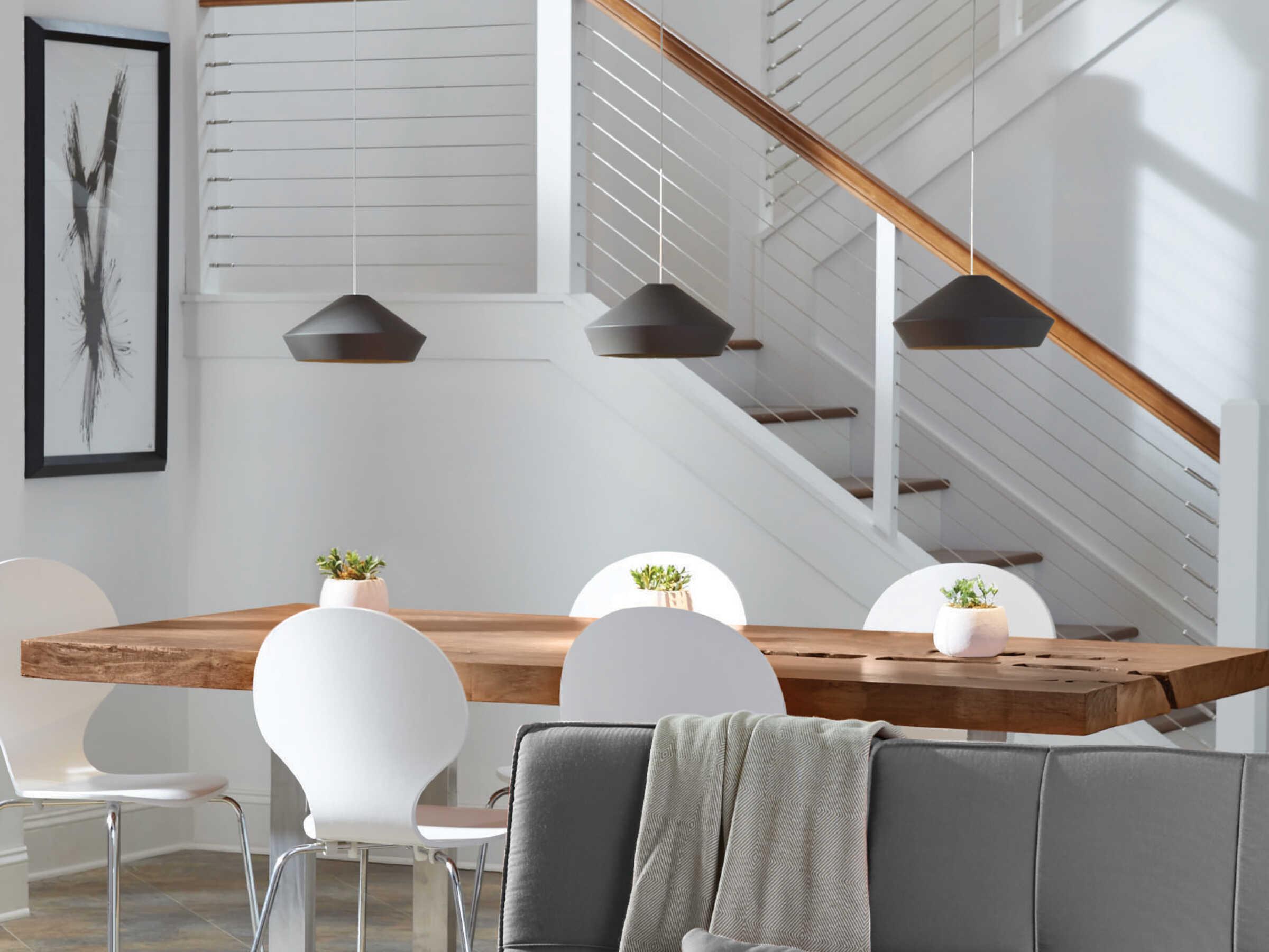 Visual Comfort Modern Brummel 1-Light Satin Nickel Gray Mini Pendant