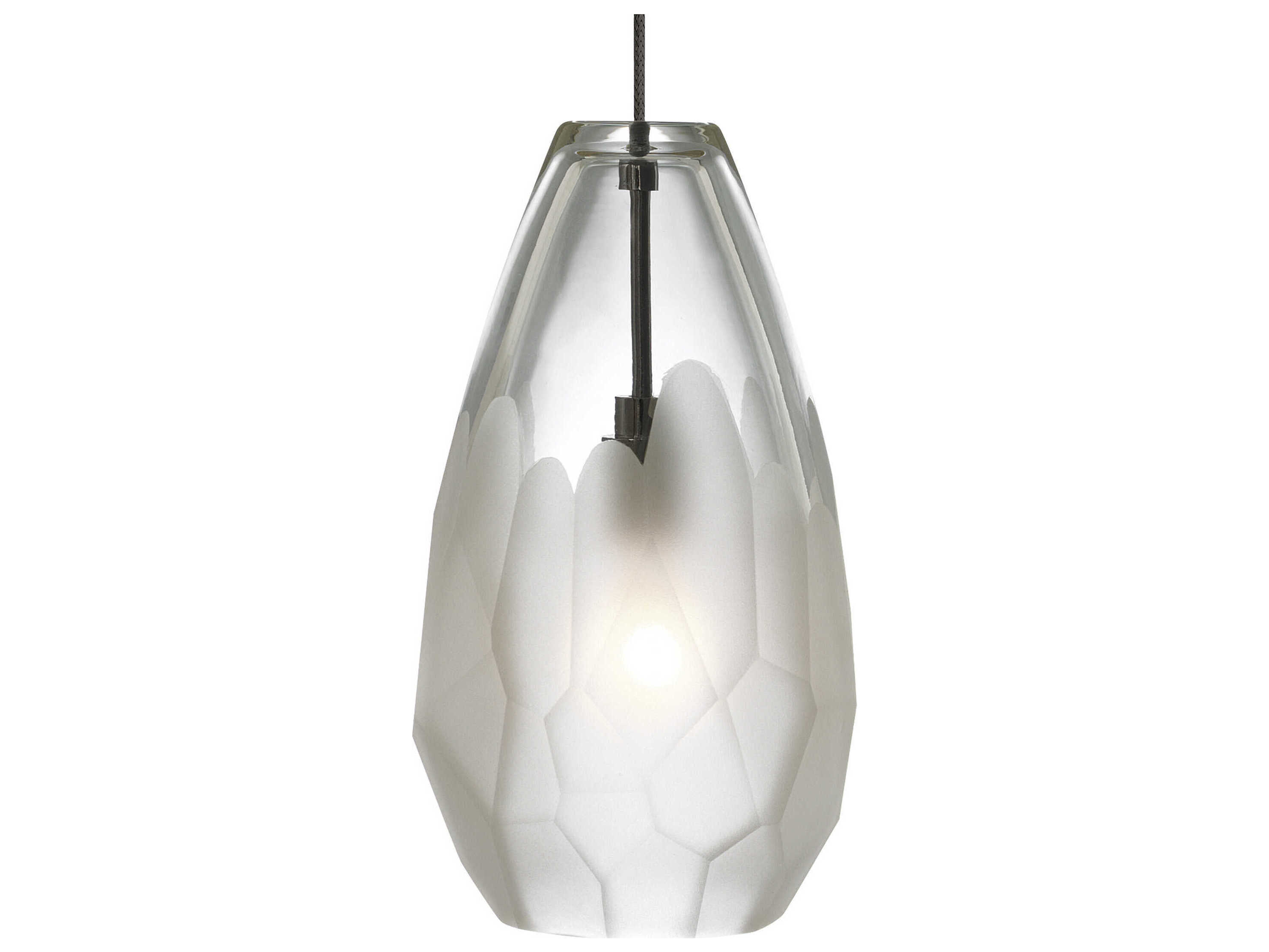 Visual Comfort Modern Briolette 1-Light Antique Bronze Clear Mini Pendant