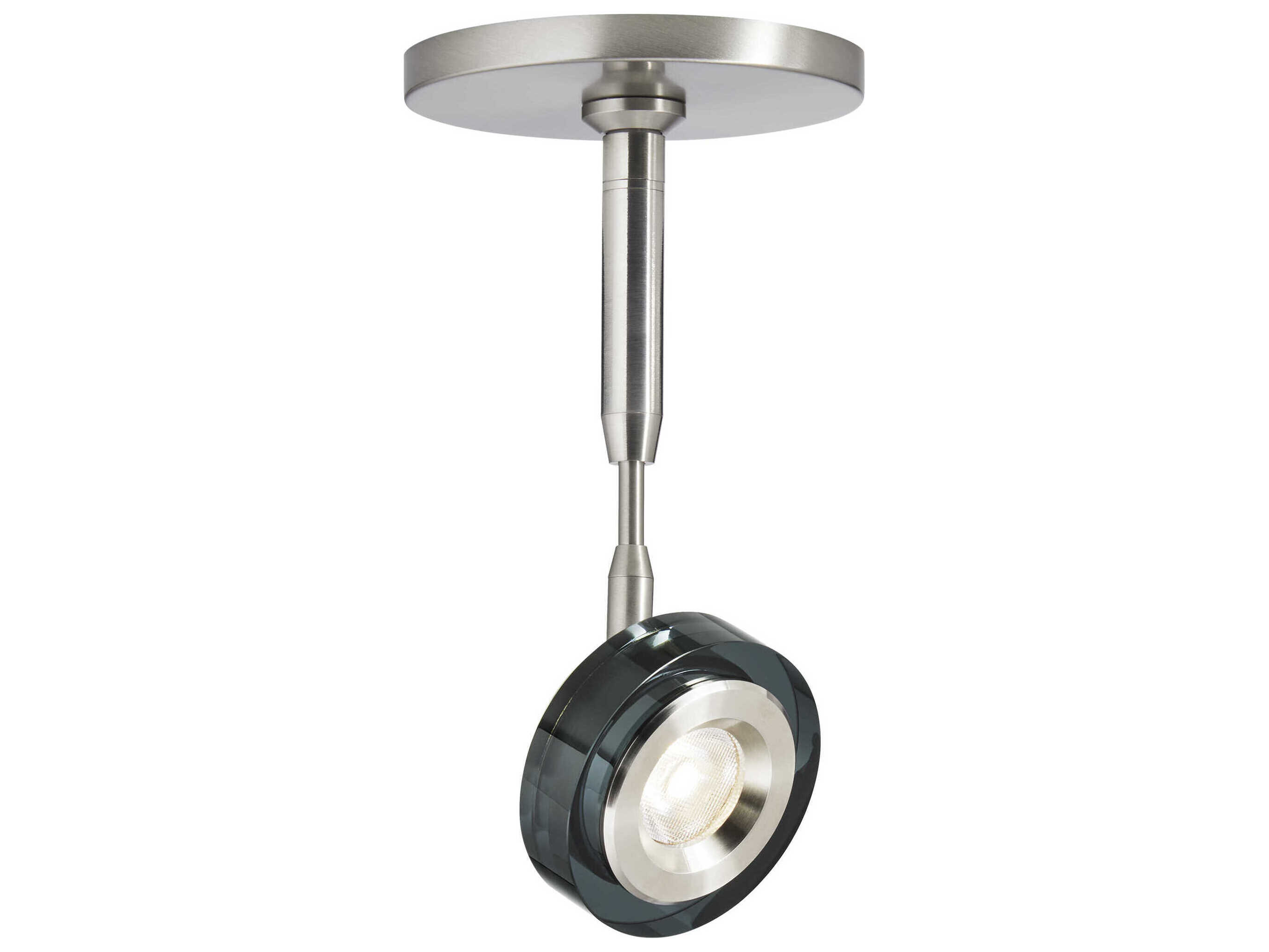 Visual Comfort Modern Brim 1-Light Satin Nickel Black Round Spot Light