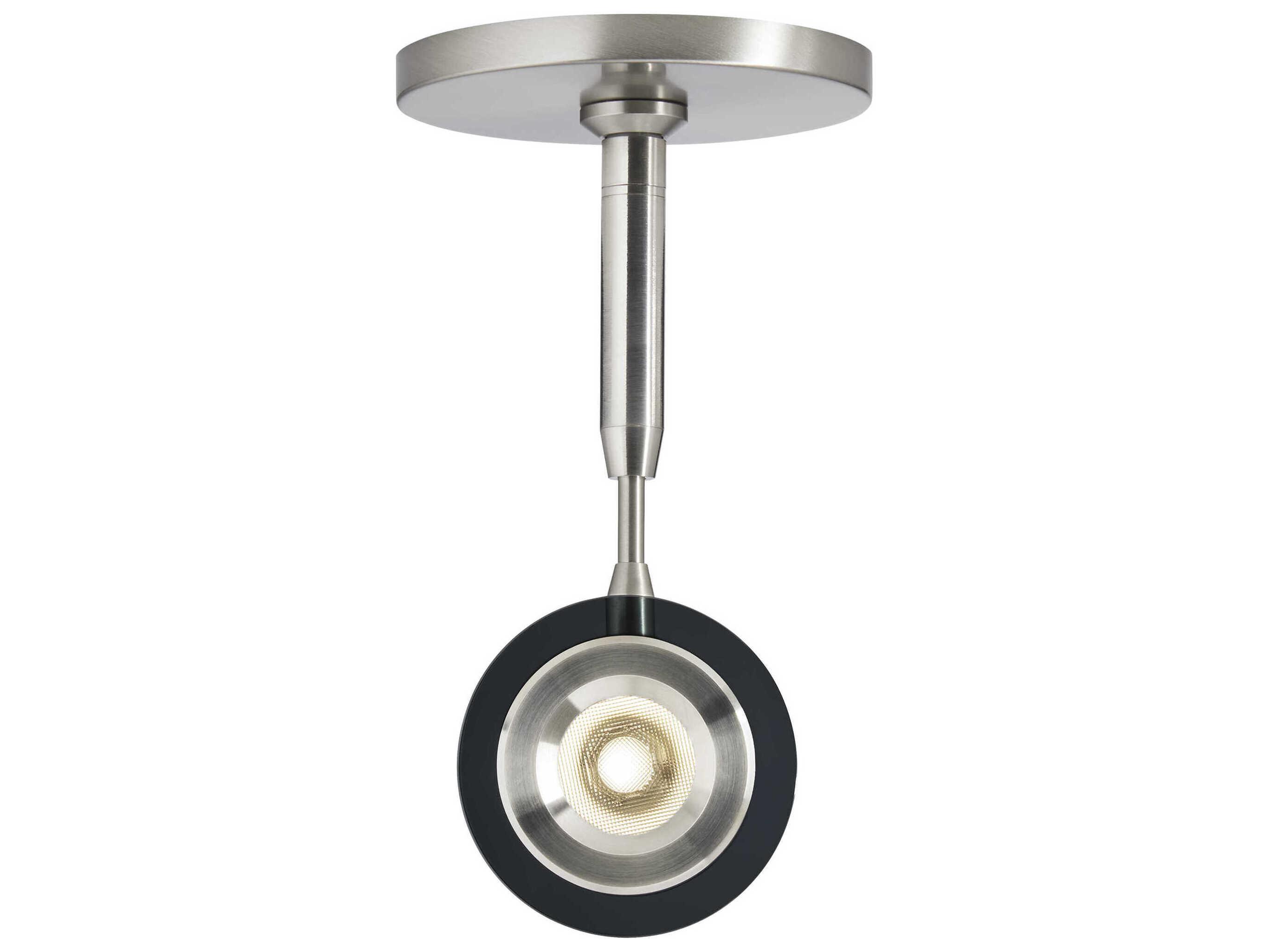 Visual Comfort Modern Brim 1-Light Satin Nickel Black Round Spot Light