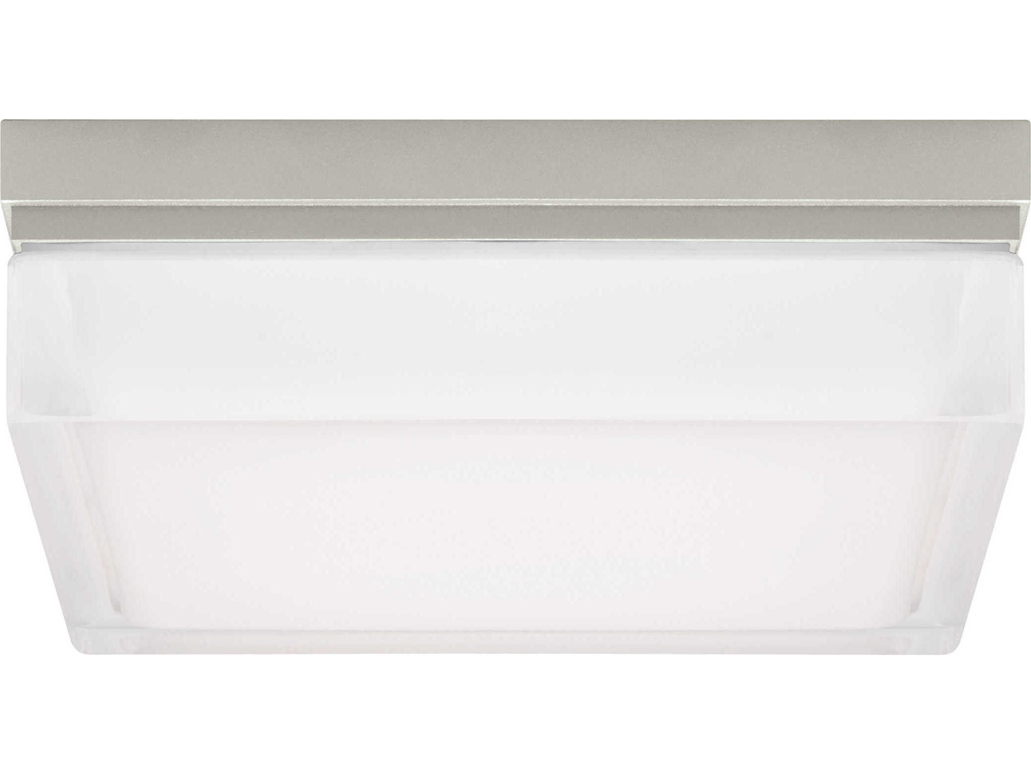 Visual Comfort Modern Boxie 1-Light Satin Nickel Flush Mount