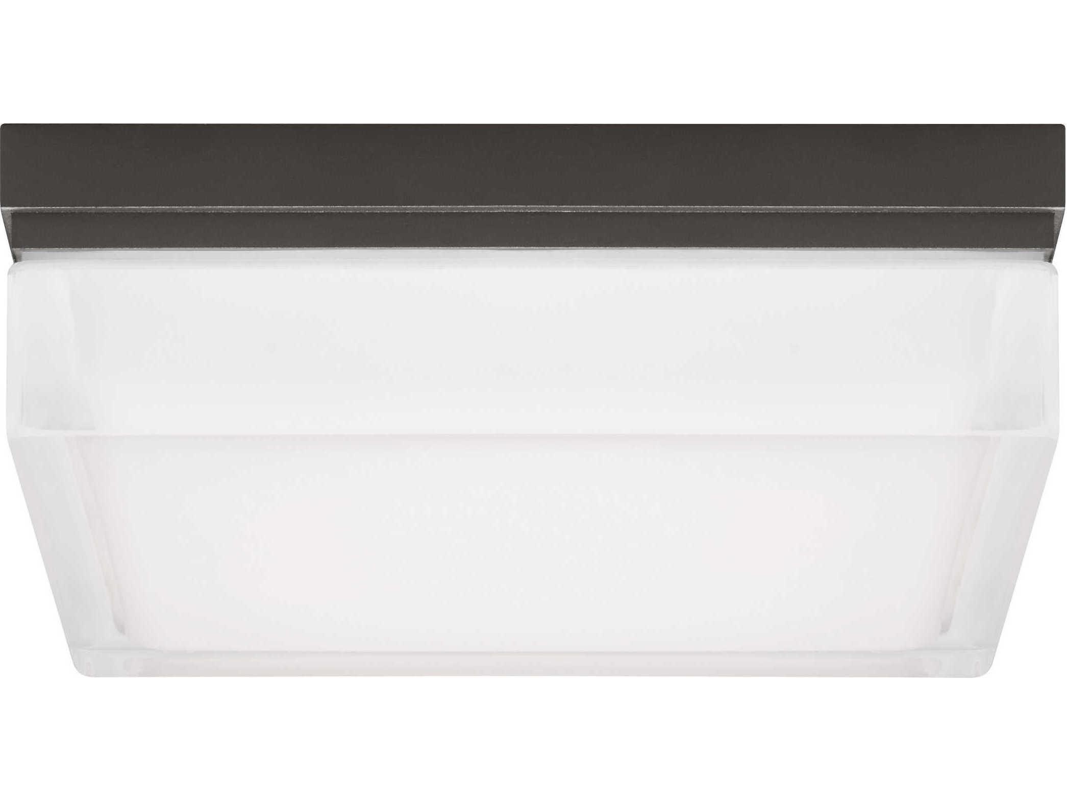 Visual Comfort Modern Boxie 1-Light Antique Bronze Flush Mount