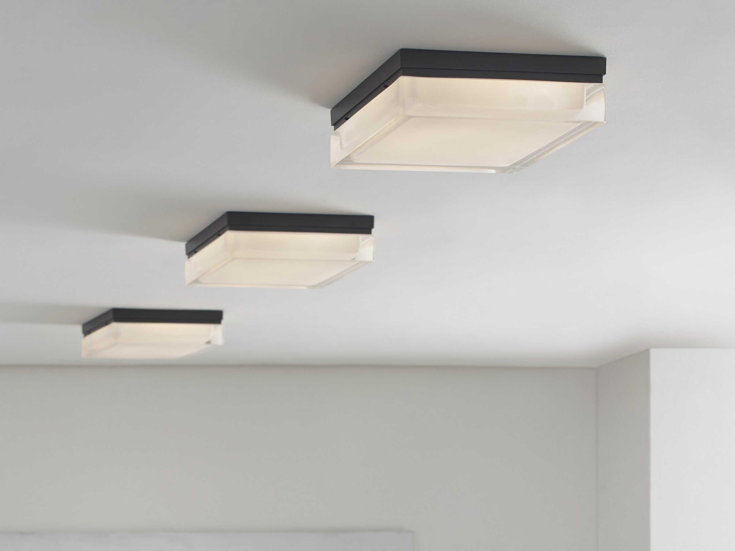 Visual Comfort Modern Boxie 1-Light Antique Bronze Flush Mount