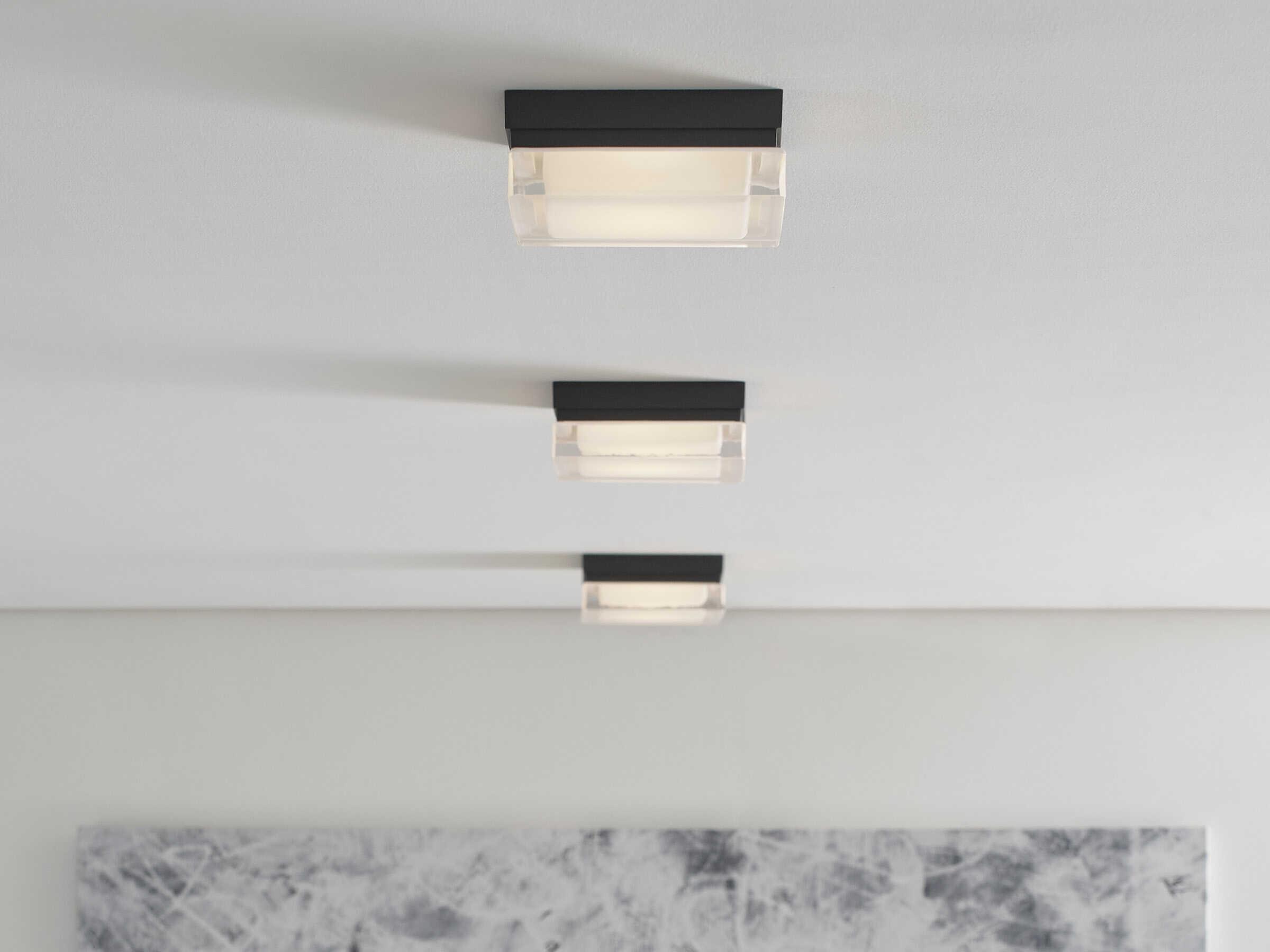 Visual Comfort Modern Boxie 1-Light Antique Bronze Flush Mount