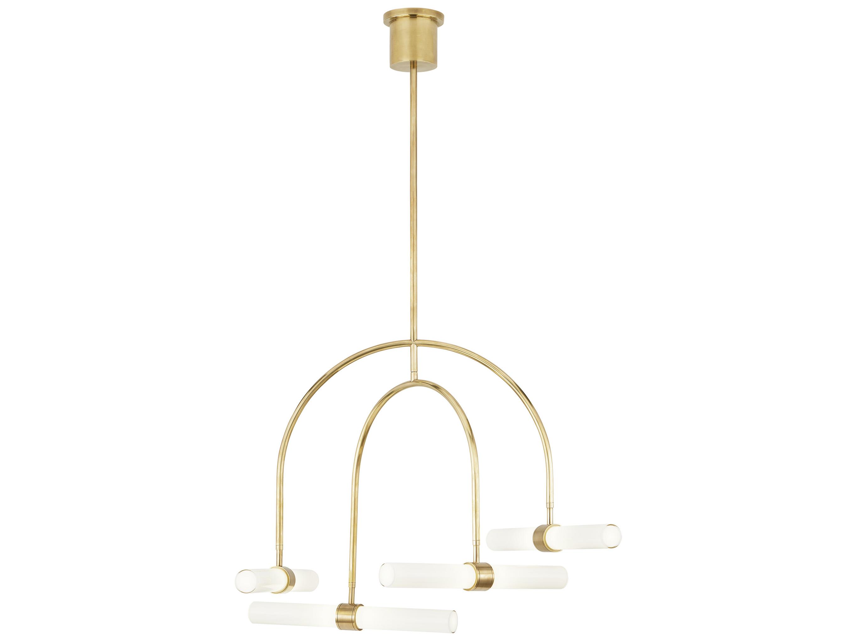 Visual Comfort Modern Calumn 4-Light Natural Brass Chandelier