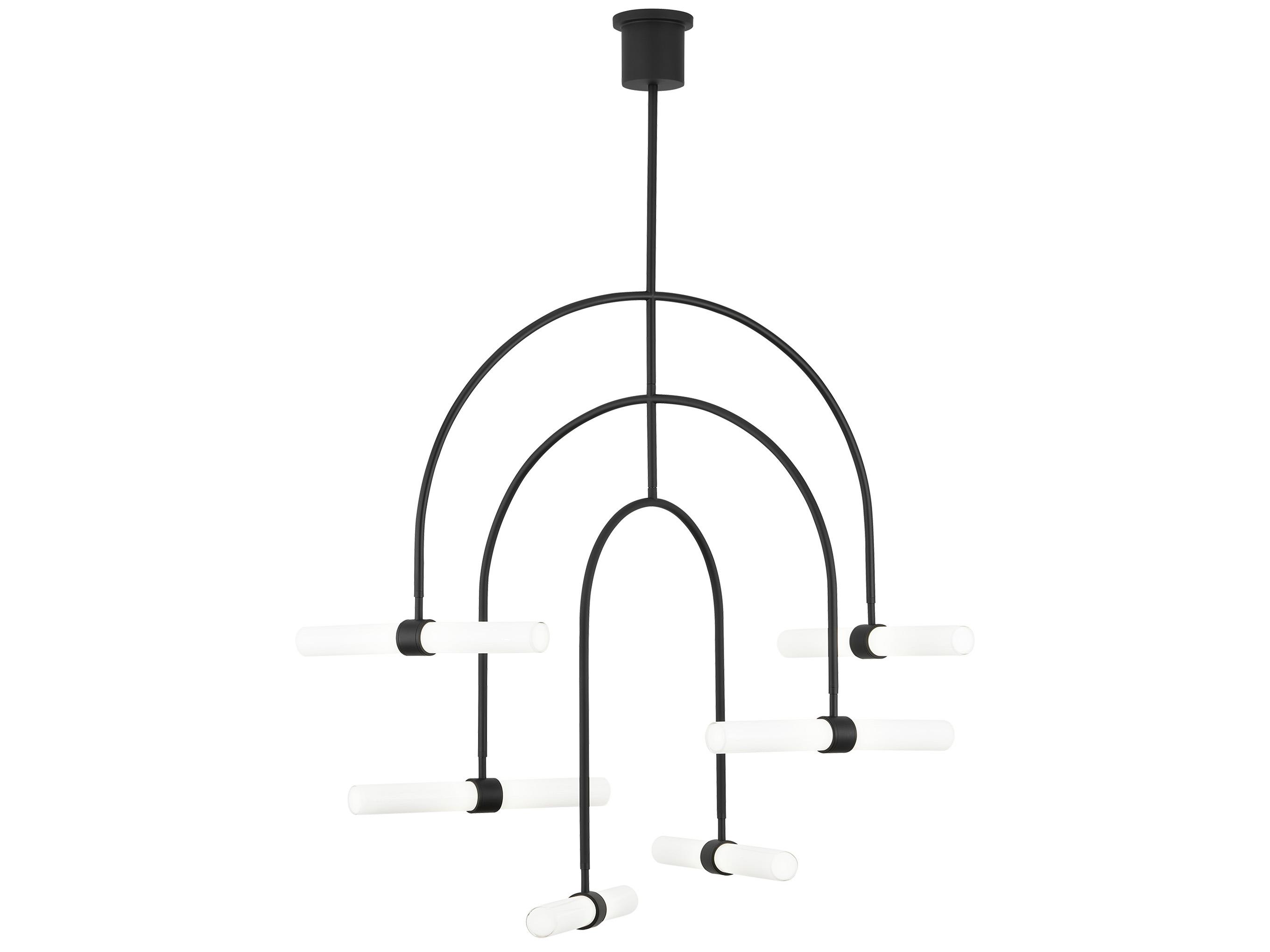 Visual Comfort Modern Calumn 6-Light Nightshade Black Chandelier