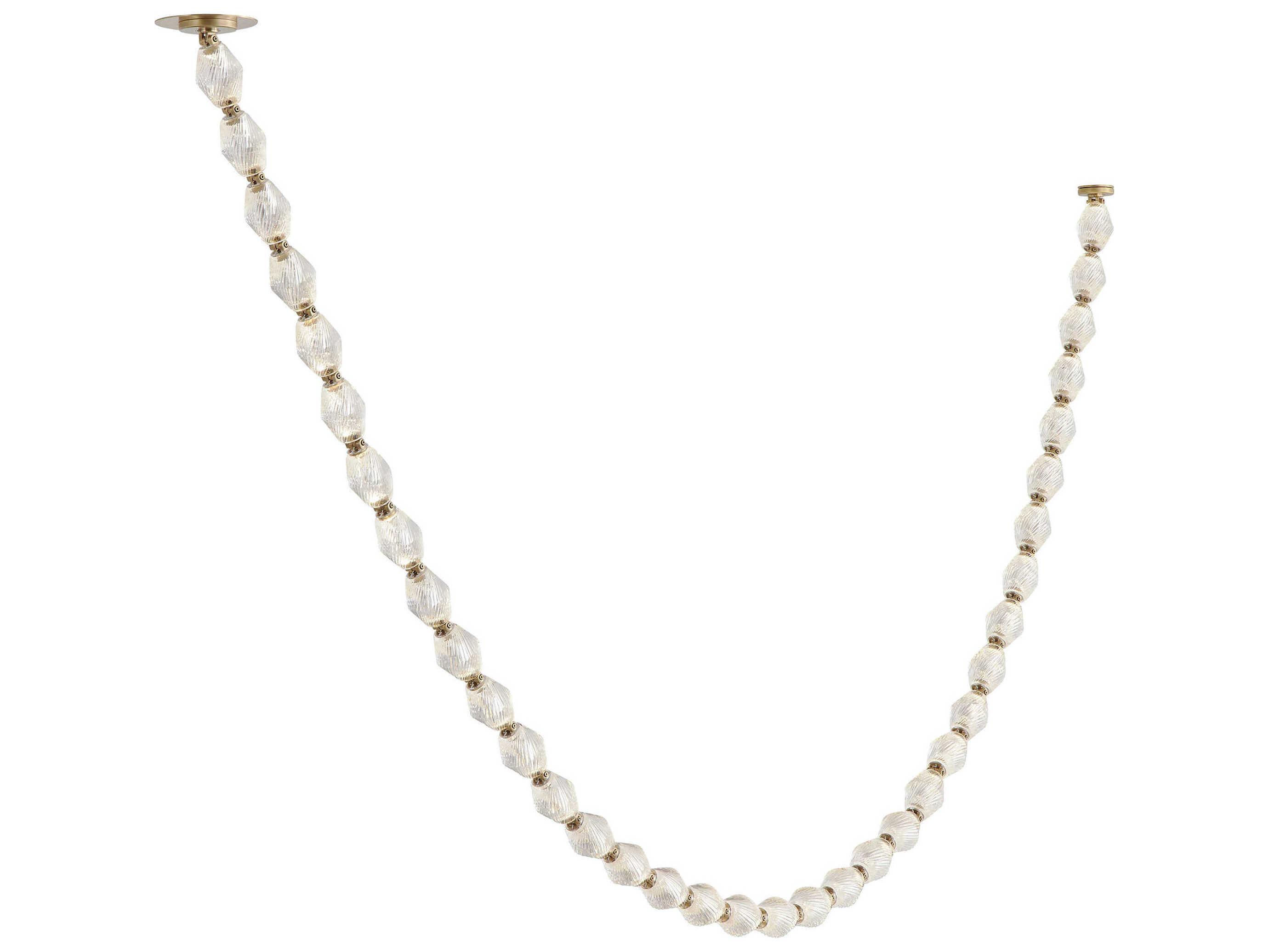 Visual Comfort Modern Collier 1-Light Natural Brass Linear Chandelier