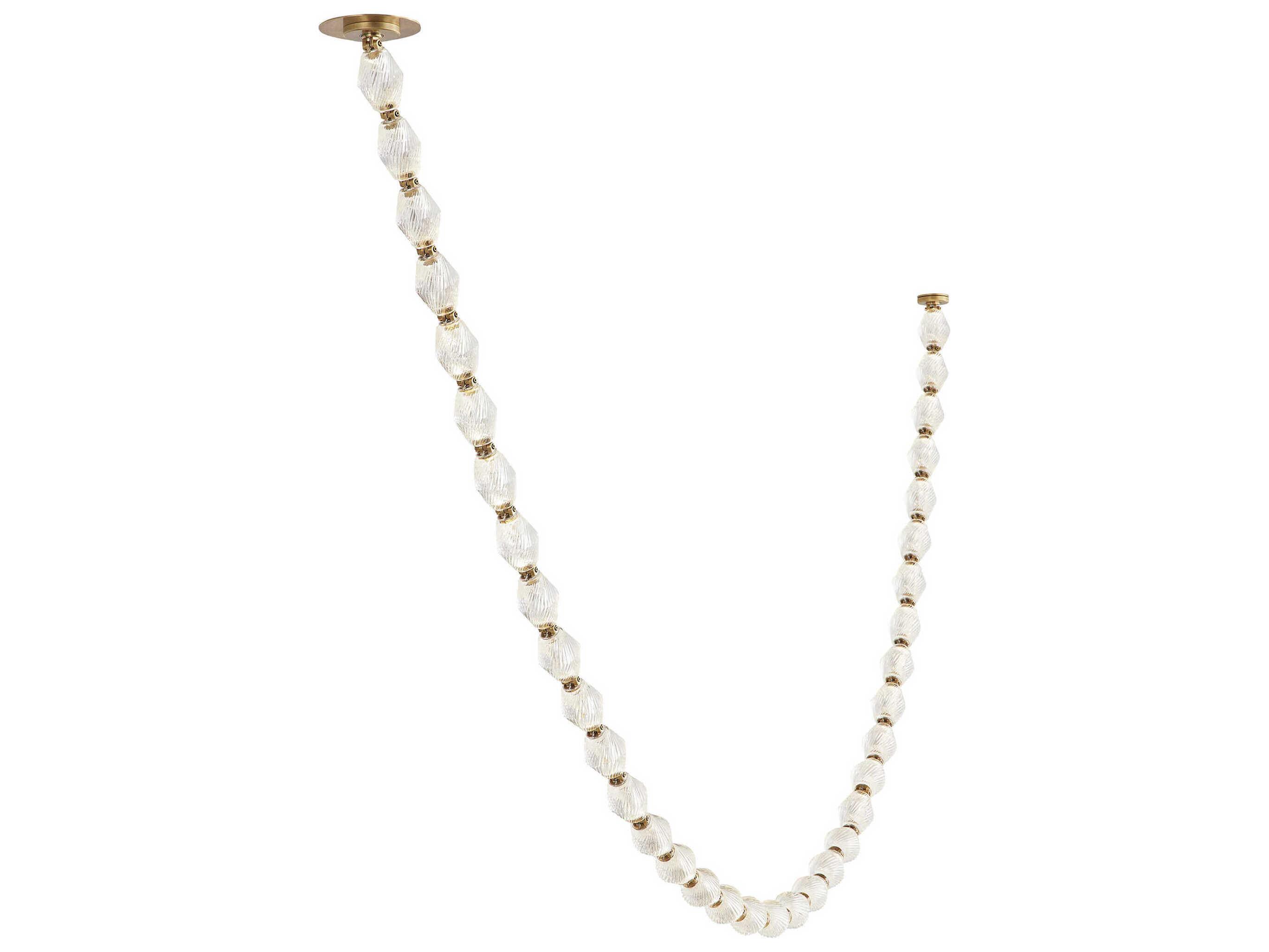 Visual Comfort Modern Collier 1-Light Natural Brass Linear Chandelier