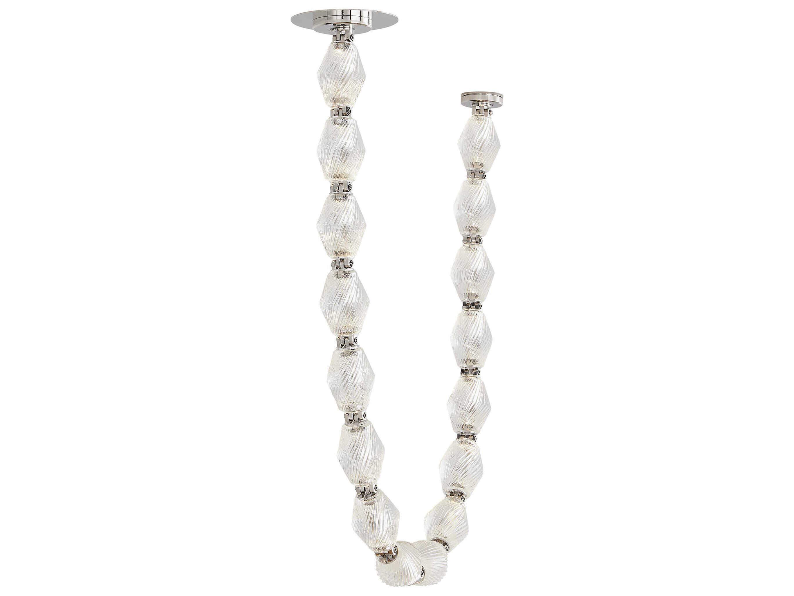 Visual Comfort Modern Collier 1-Light Polished Nickel Linear Chandelier