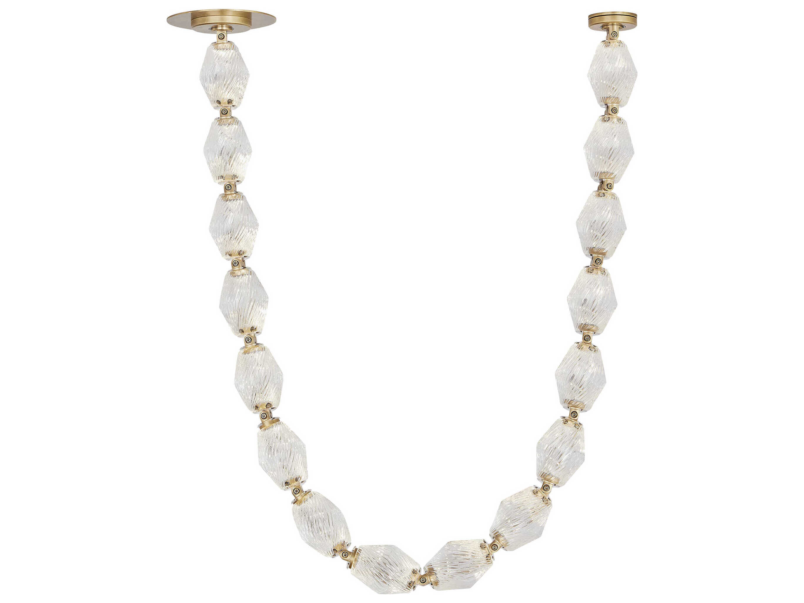 Visual Comfort Modern Collier 1-Light Natural Brass Linear Chandelier