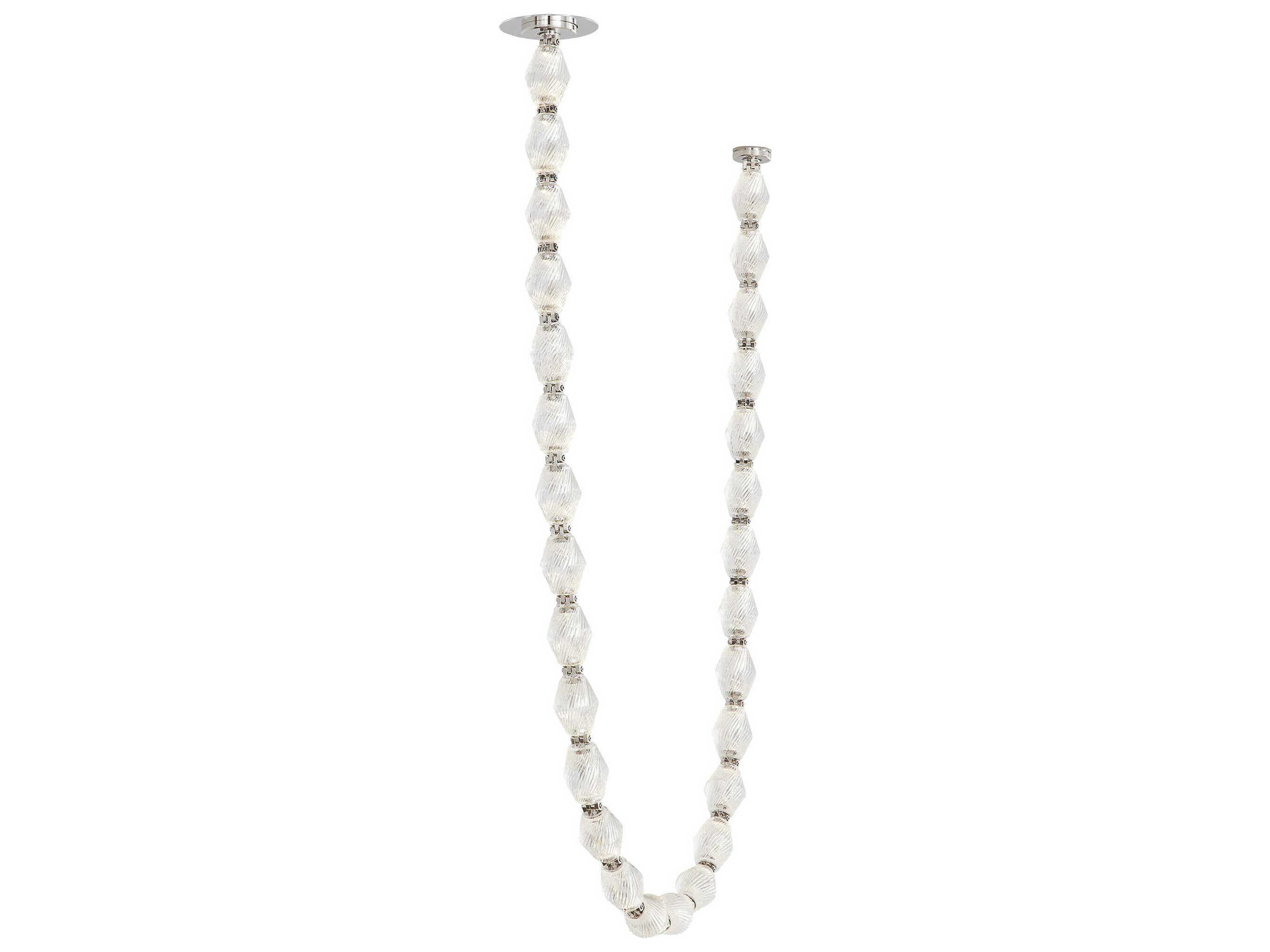 Visual Comfort Modern Collier 1-Light Polished Nickel Linear Chandelier