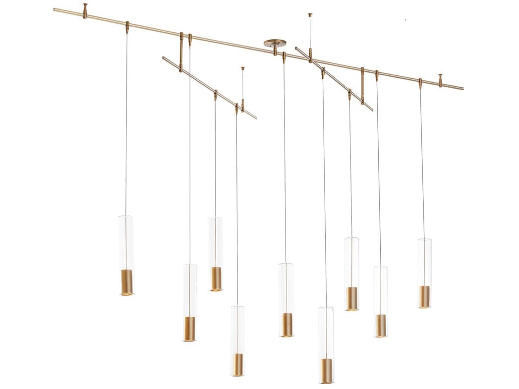 Visual Comfort Modern Captra 9-Light Aged Brass Chandelier