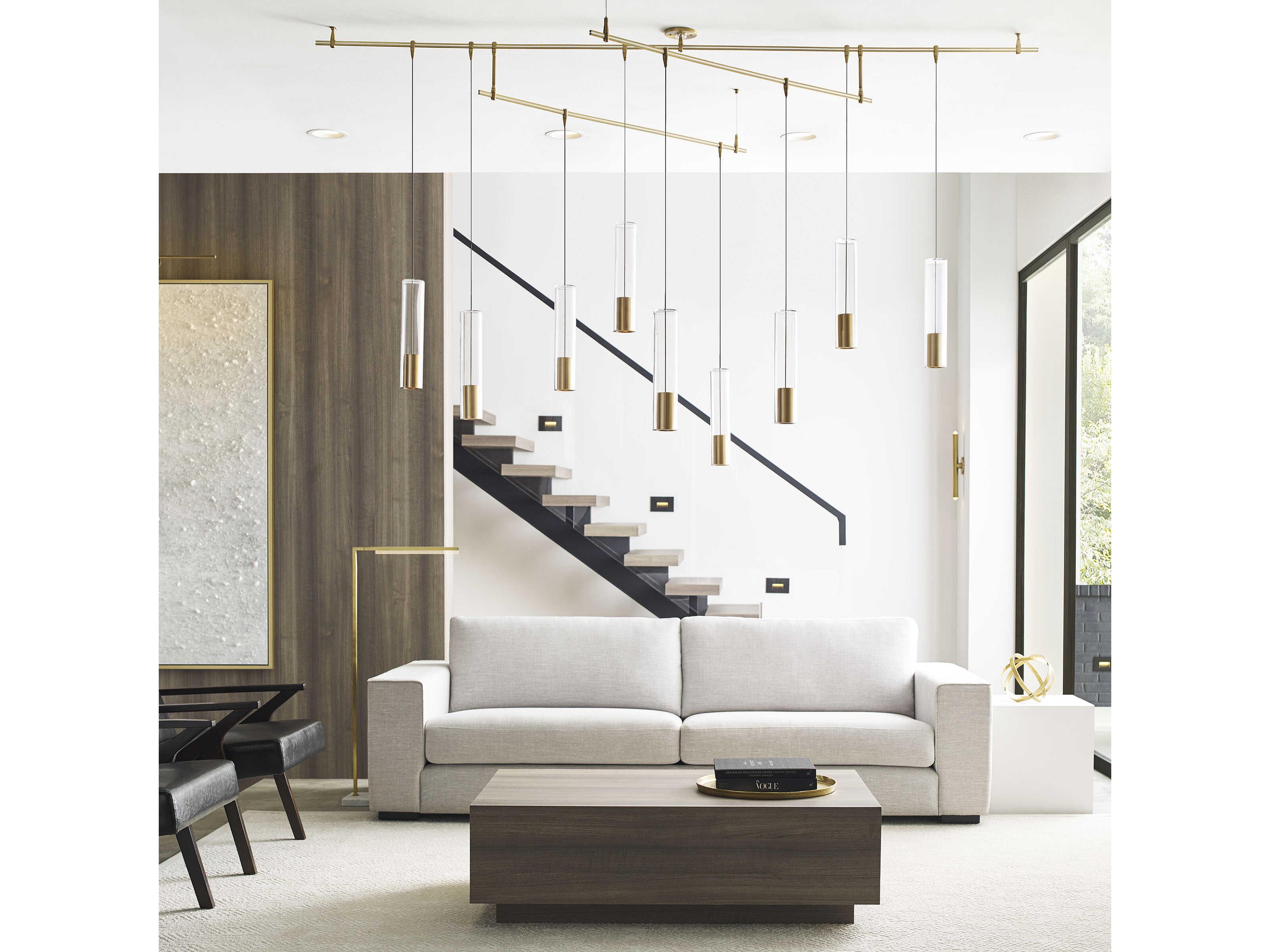 Visual Comfort Modern Captra 9-Light Aged Brass Chandelier