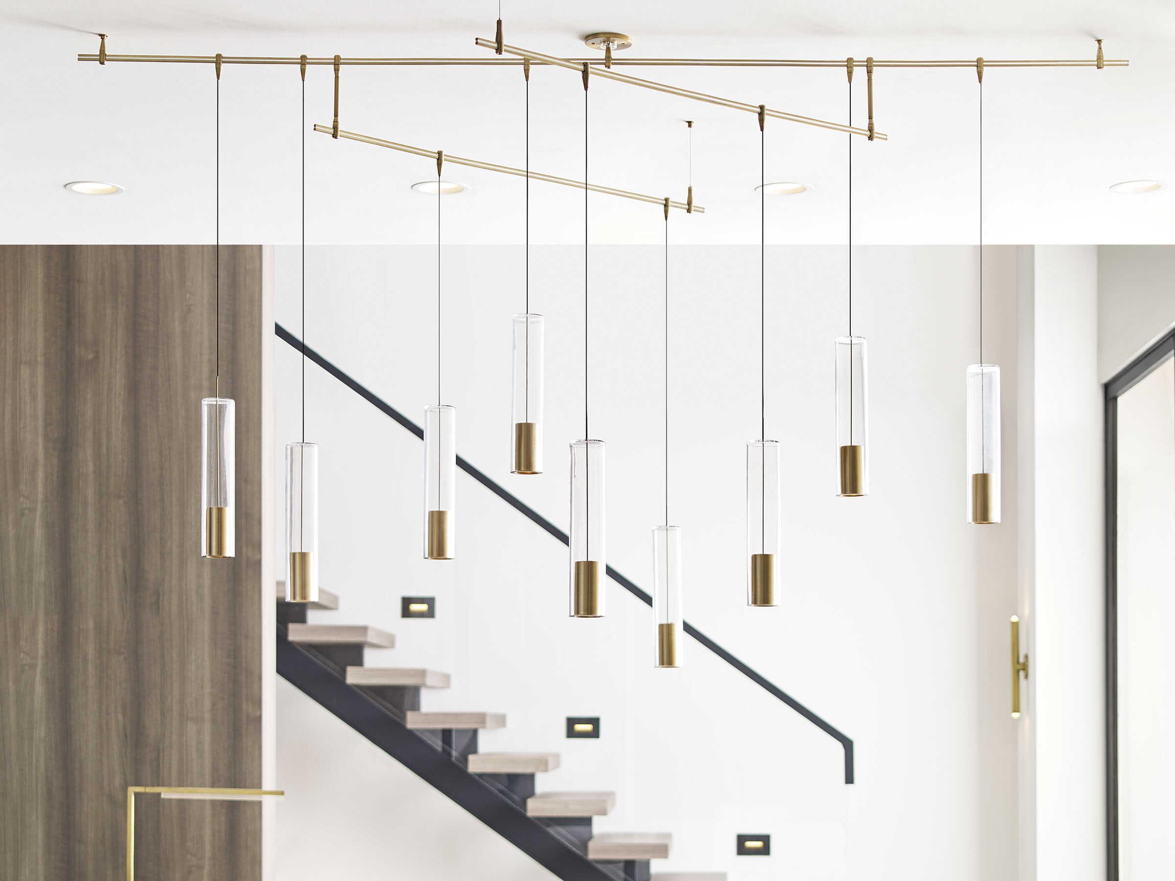 Visual Comfort Modern Captra 9-Light Aged Brass Chandelier