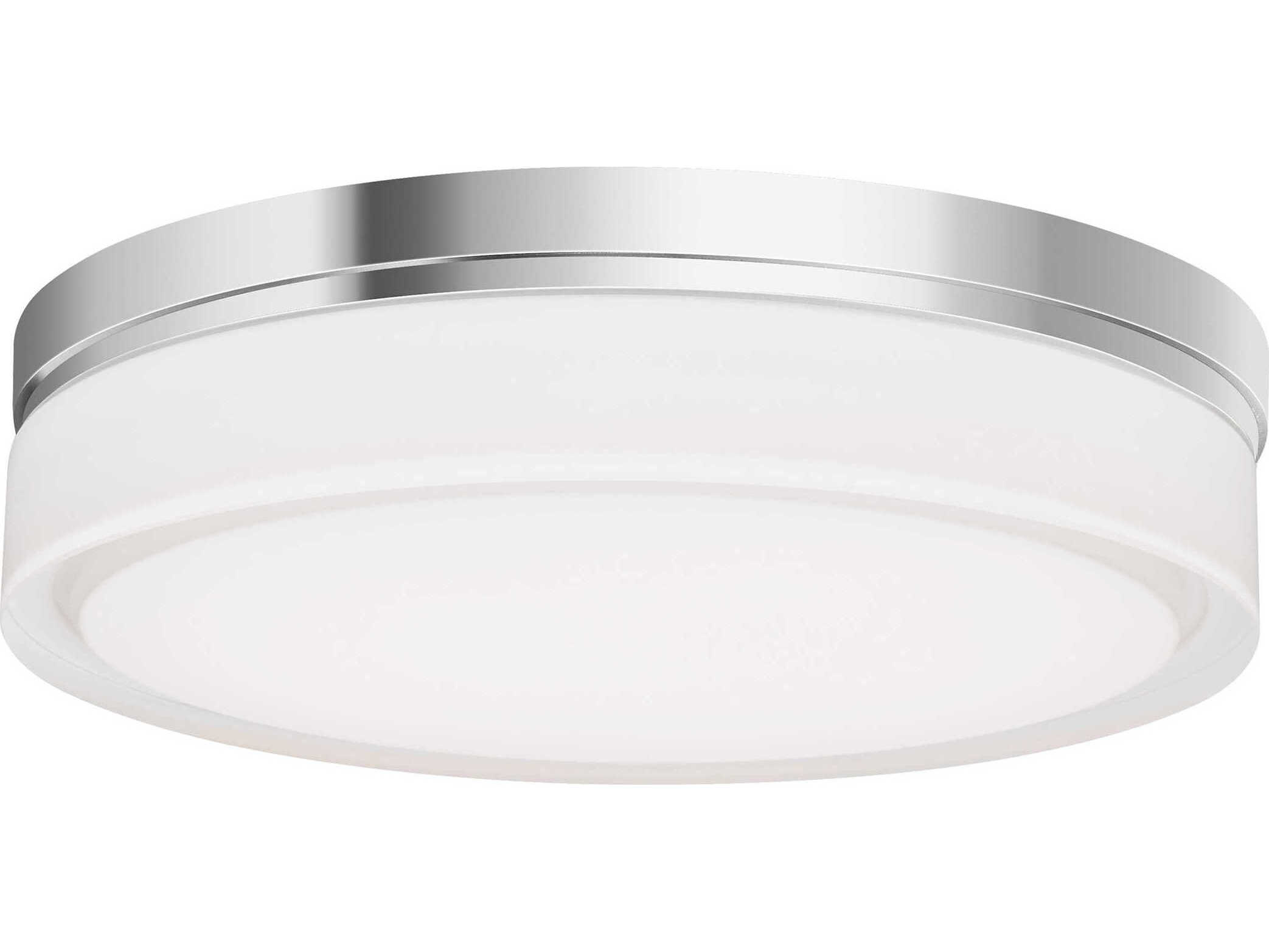 Visual Comfort Modern Cirque 1-Light Chrome Flush Mount