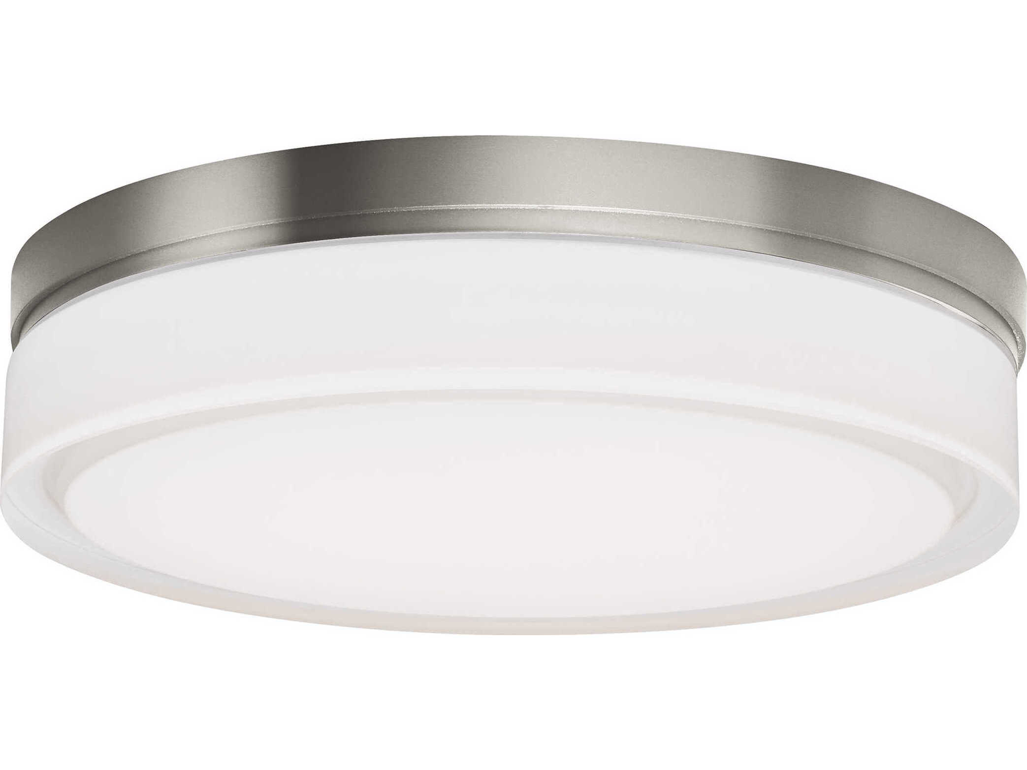 Visual Comfort Modern Cirque 1-Light Satin Nickel Flush Mount