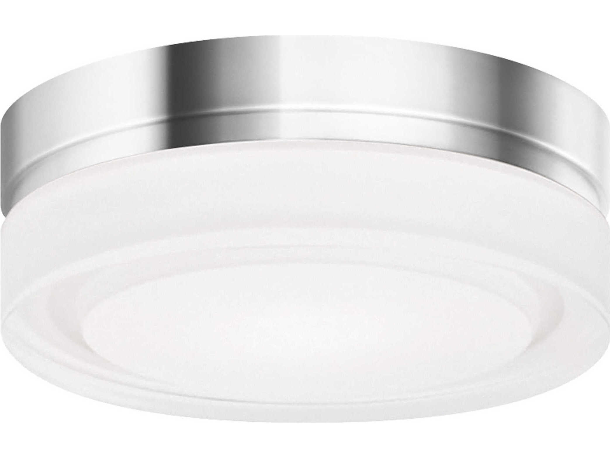 Visual Comfort Modern Cirque 1-Light Chrome Flush Mount