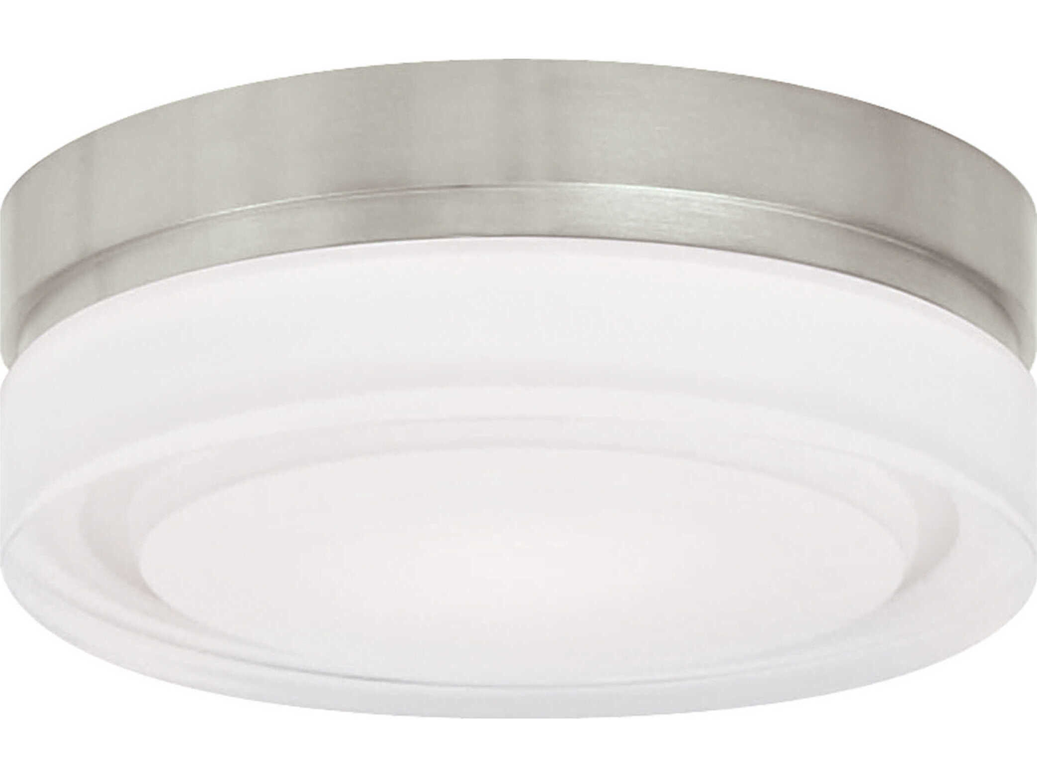 Visual Comfort Modern Cirque 1-Light Satin Nickel Flush Mount
