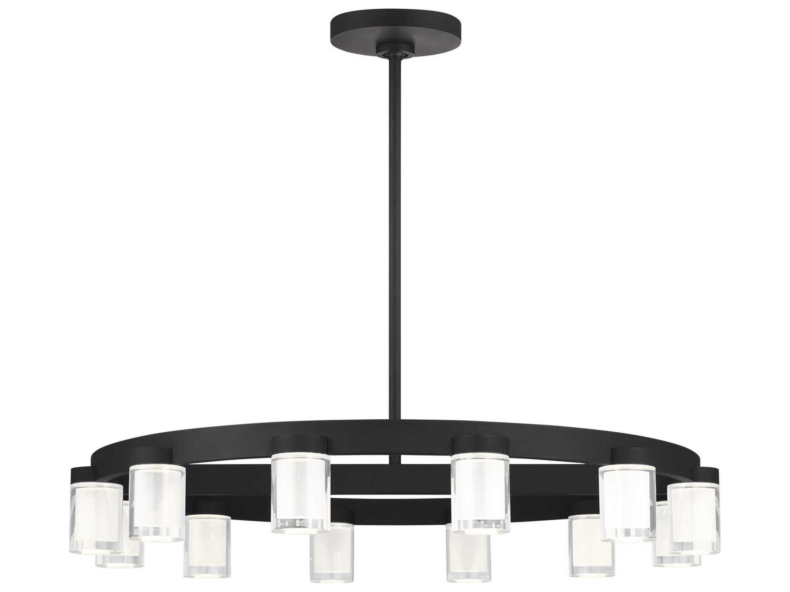 Visual Comfort Modern Esfera 12-Light Nightshade Black Chandelier