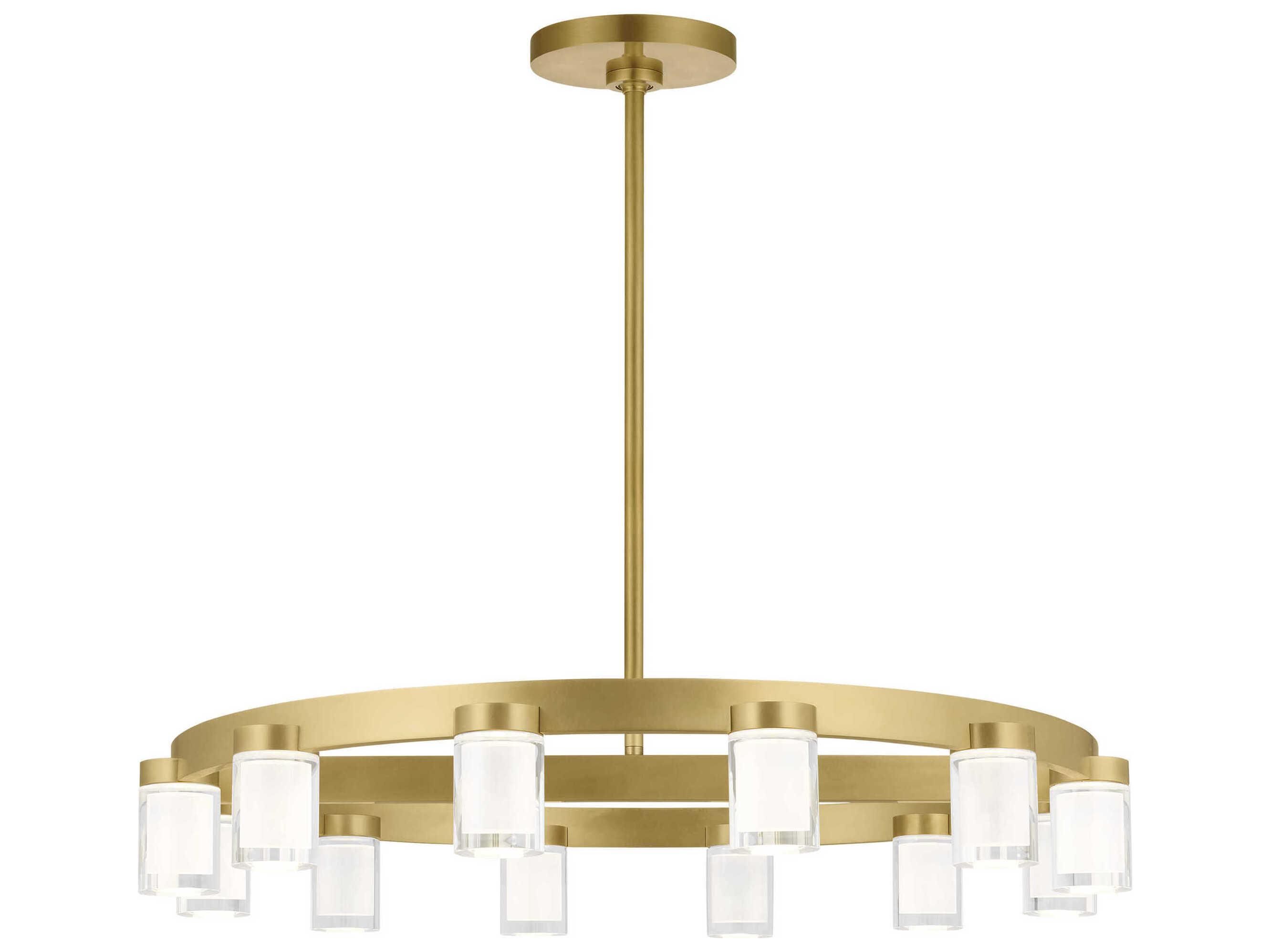 Visual Comfort Modern Esfera 12-Light Natural Brass Chandelier