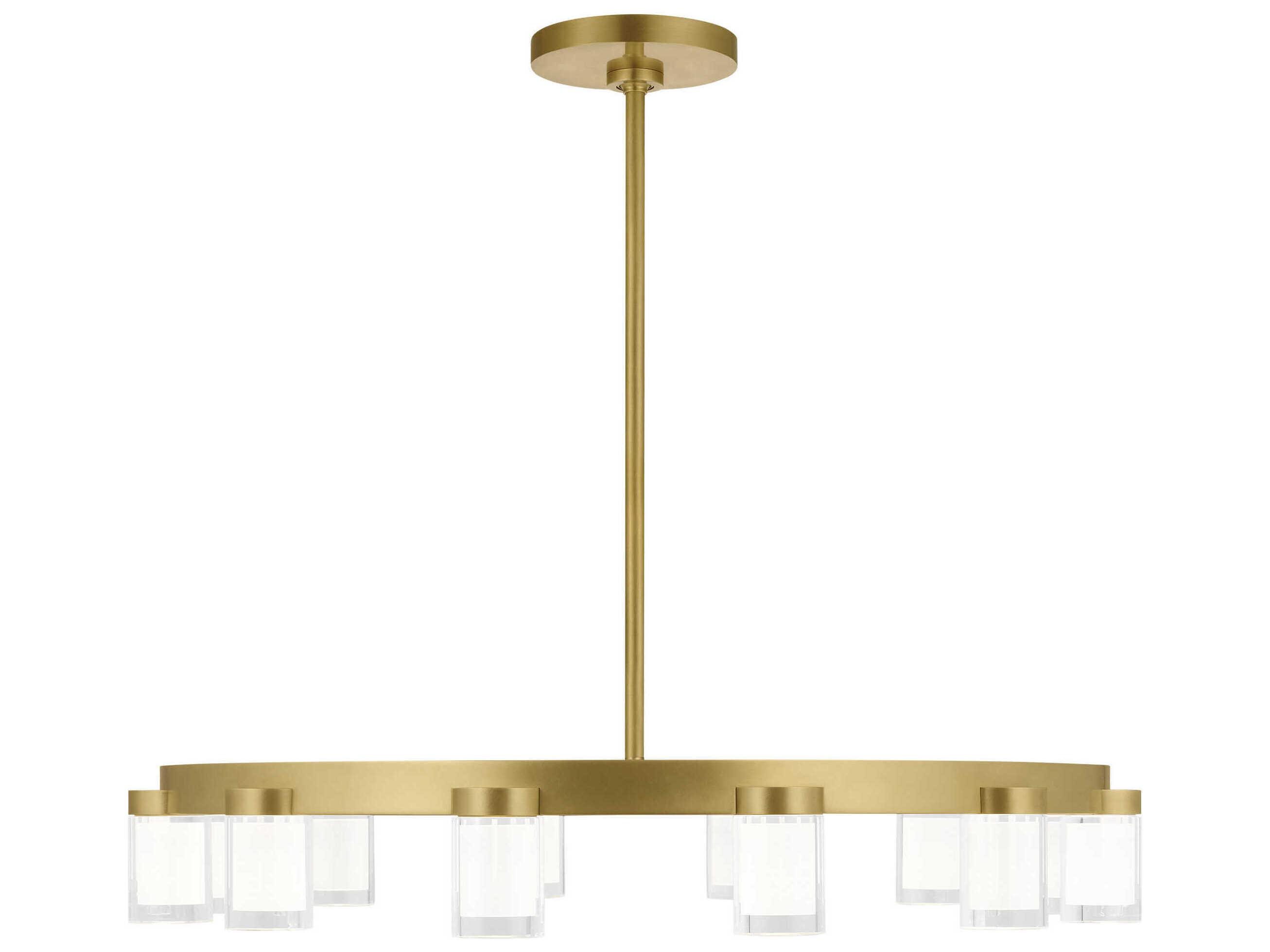 Visual Comfort Modern Esfera 12-Light Natural Brass Chandelier