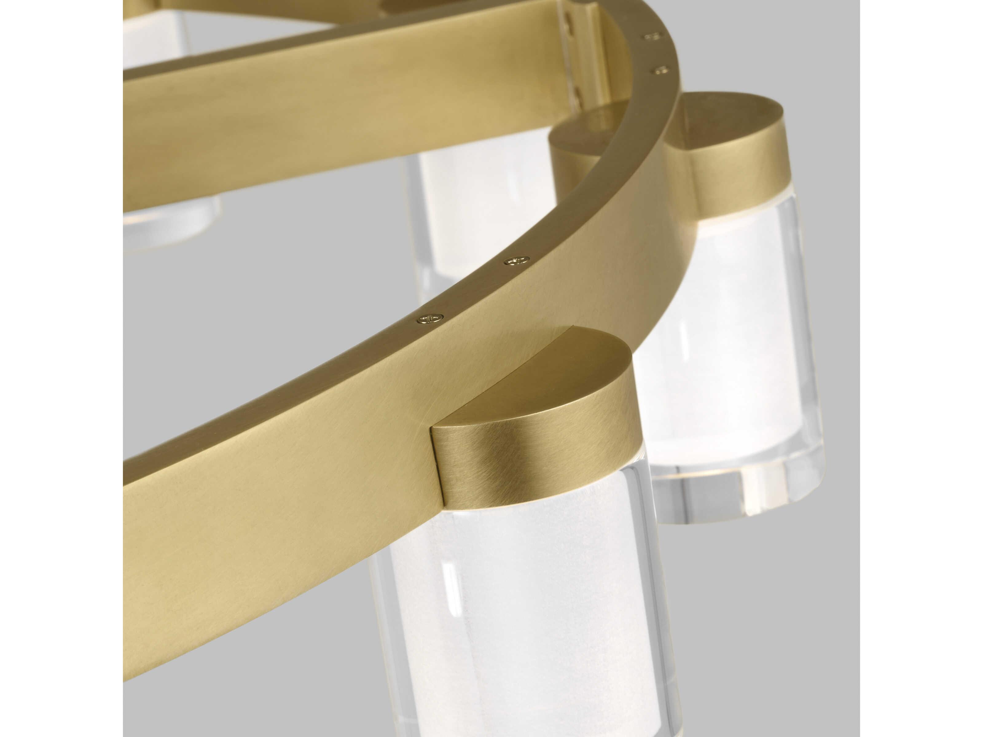 Visual Comfort Modern Esfera 12-Light Natural Brass Chandelier