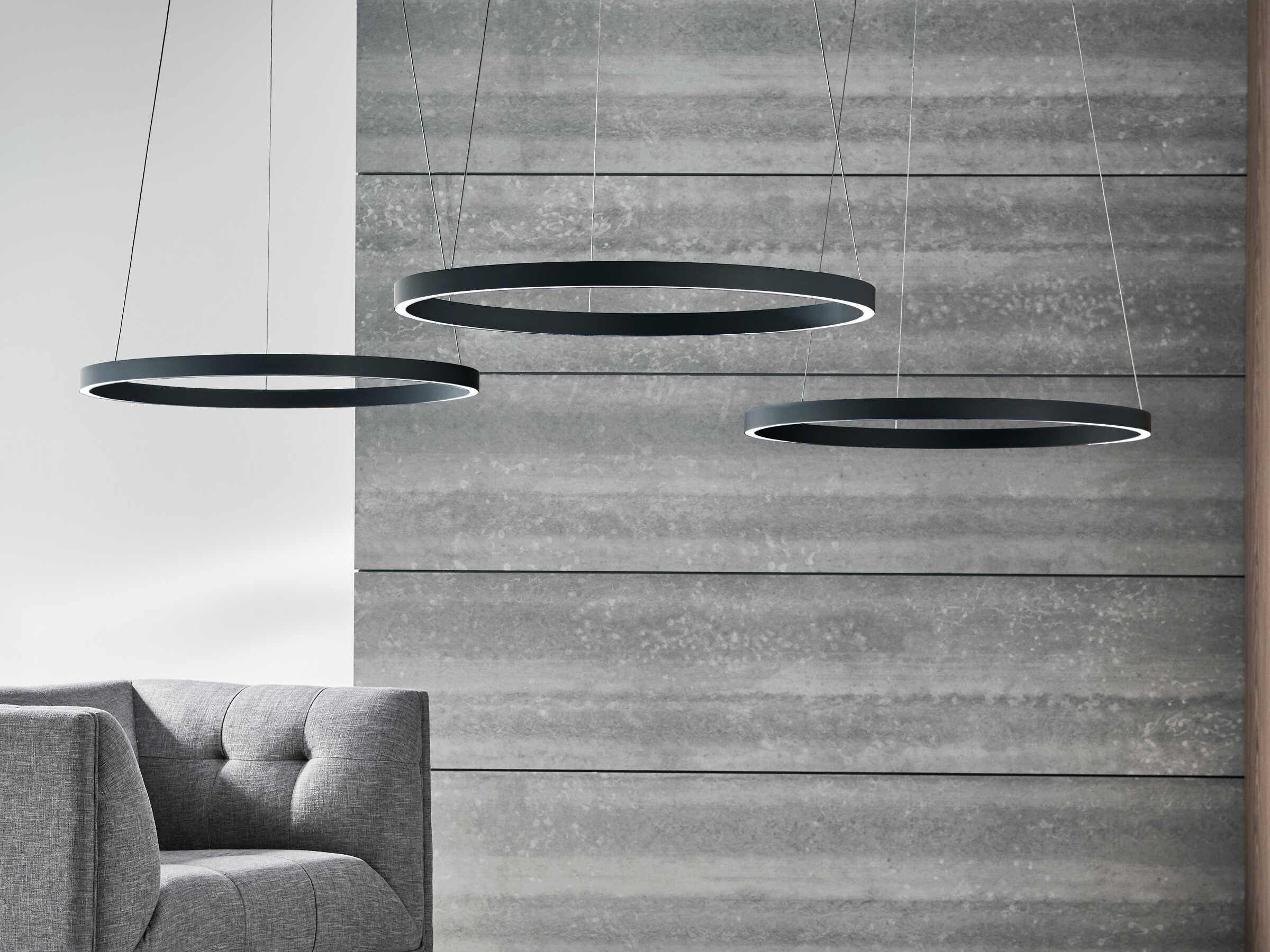 Visual Comfort Modern Fiama 1-Light Black Round Pendant