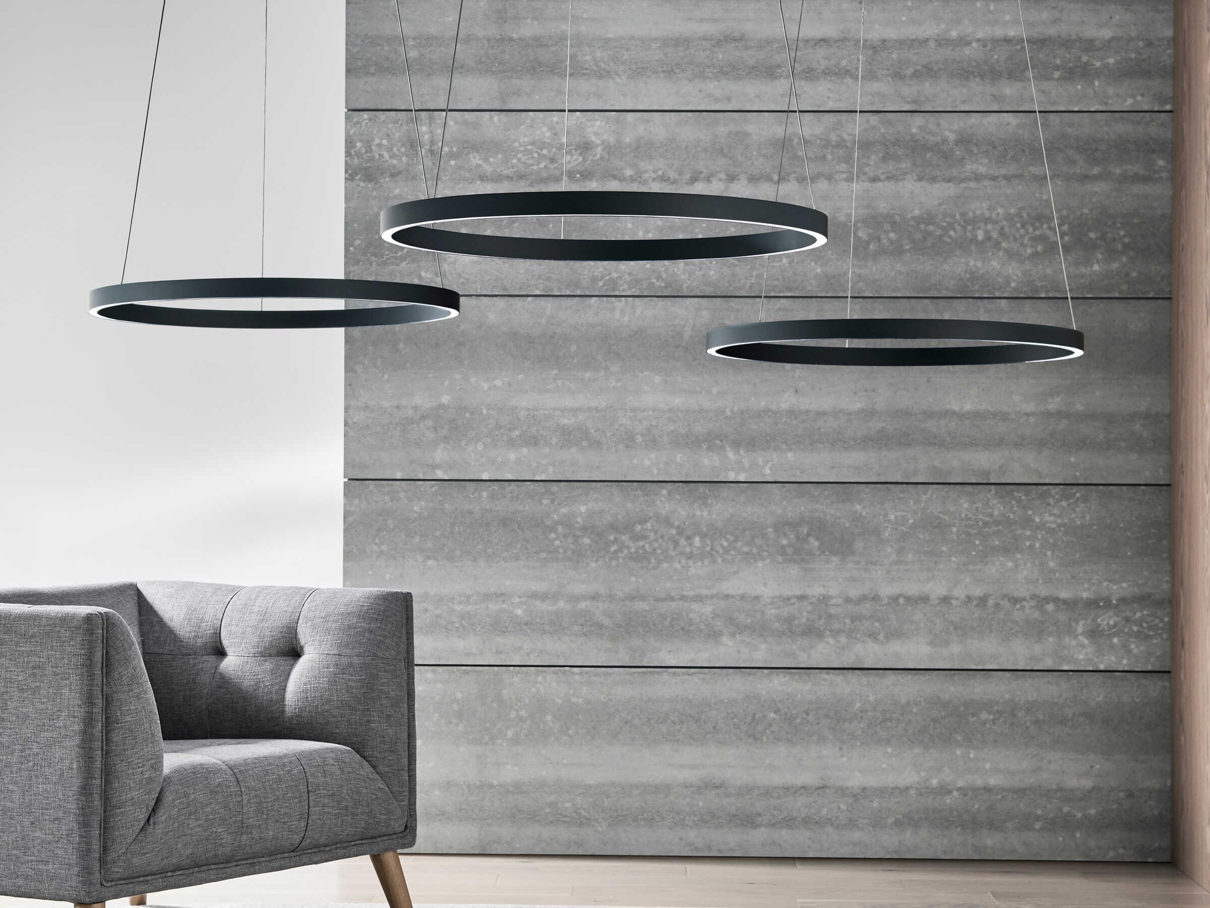 Visual Comfort Modern Fiama 1-Light Black Round Pendant