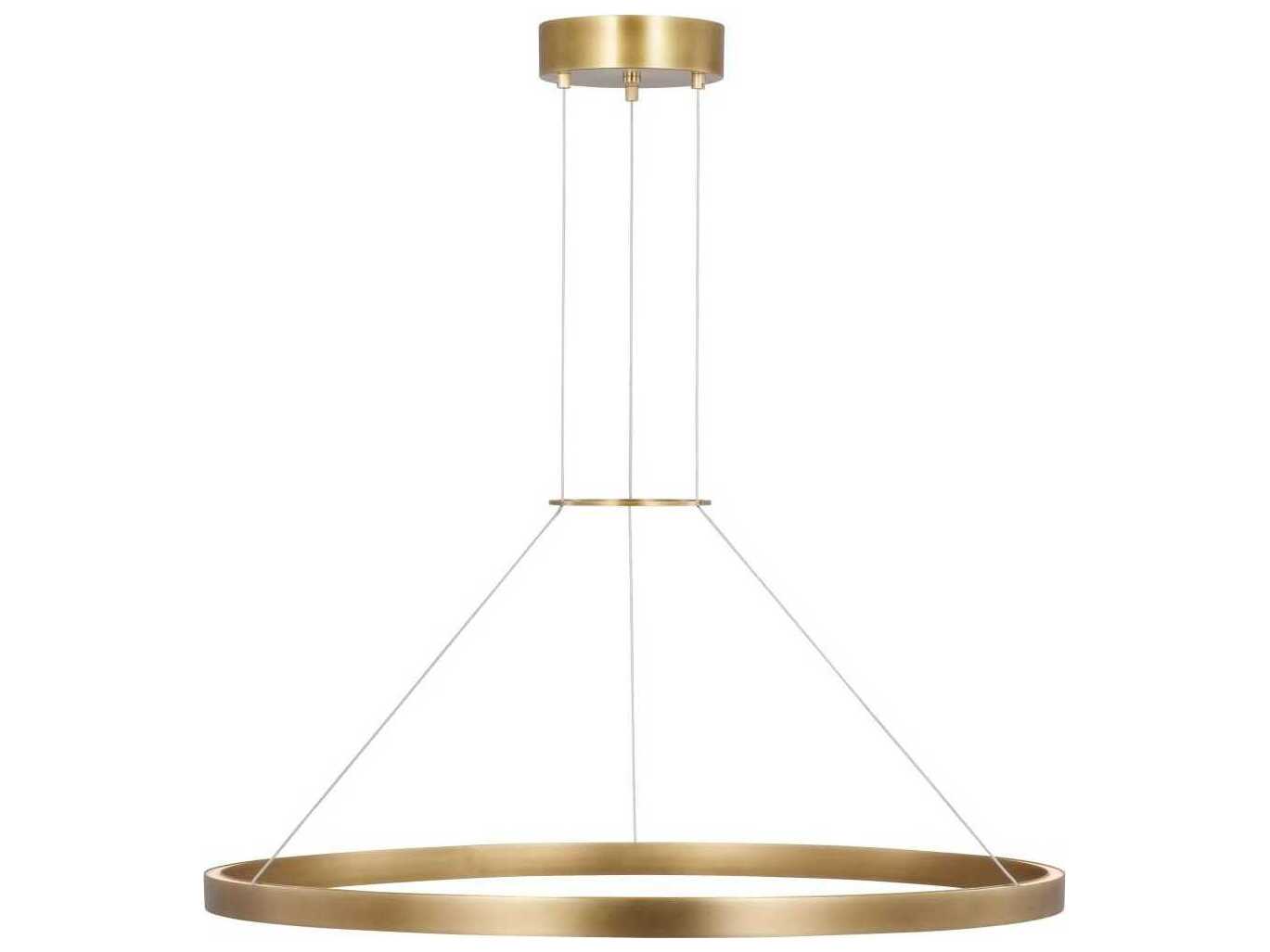 Visual Comfort Modern Fiama 1-Light Plated Brass Round Pendant