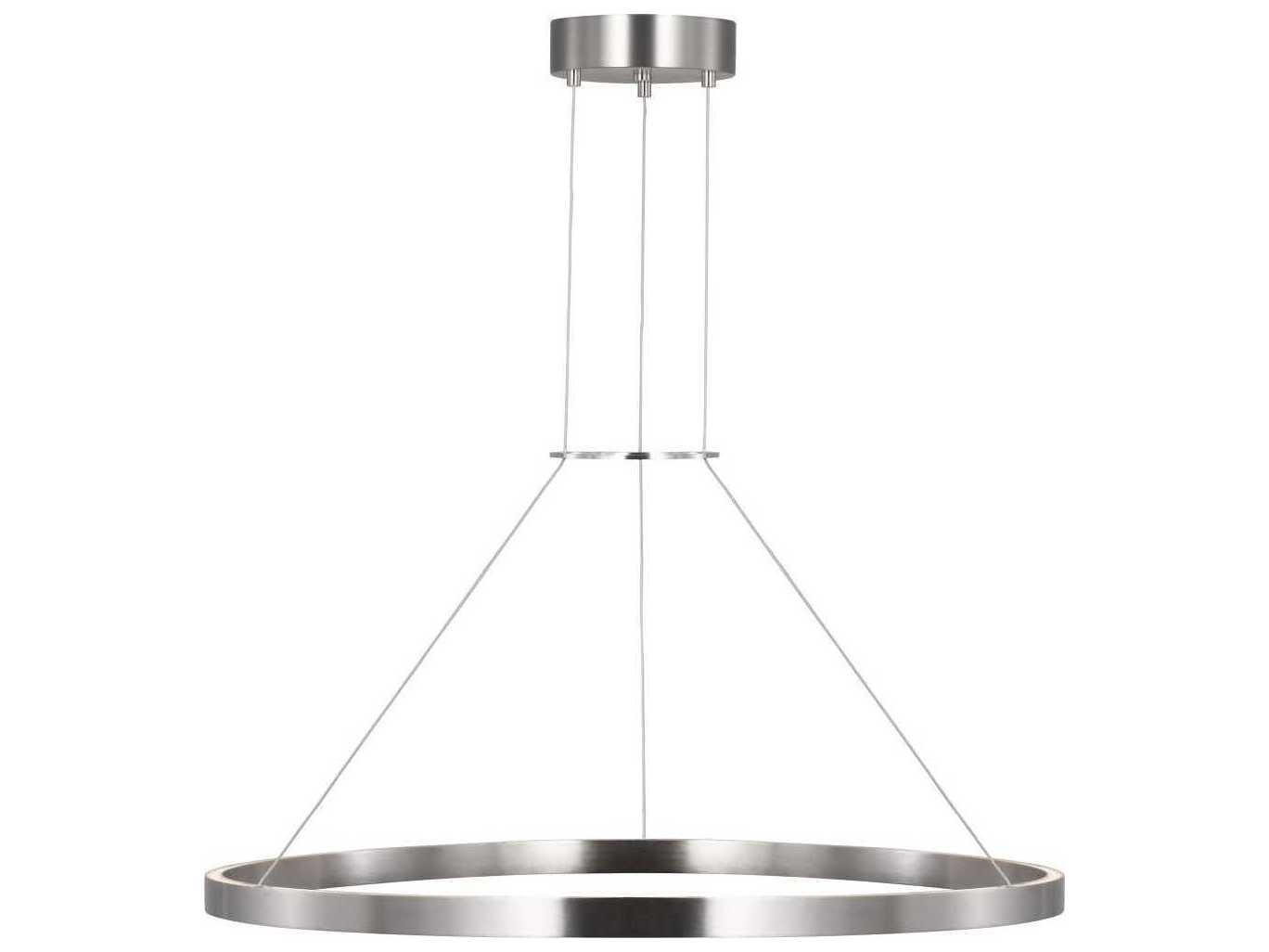 Visual Comfort Modern Fiama 1-Light Satin Nickel Round Pendant