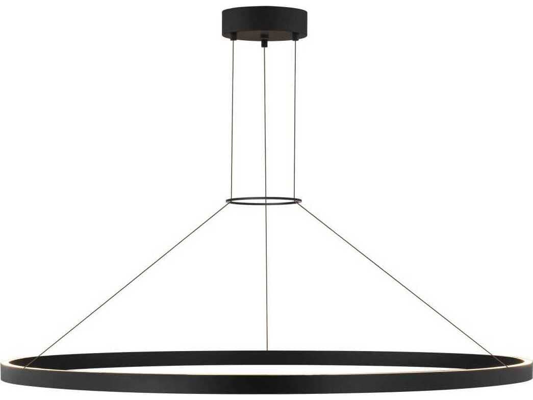 Visual Comfort Modern Fiama 1-Light Matte Black Round Pendant