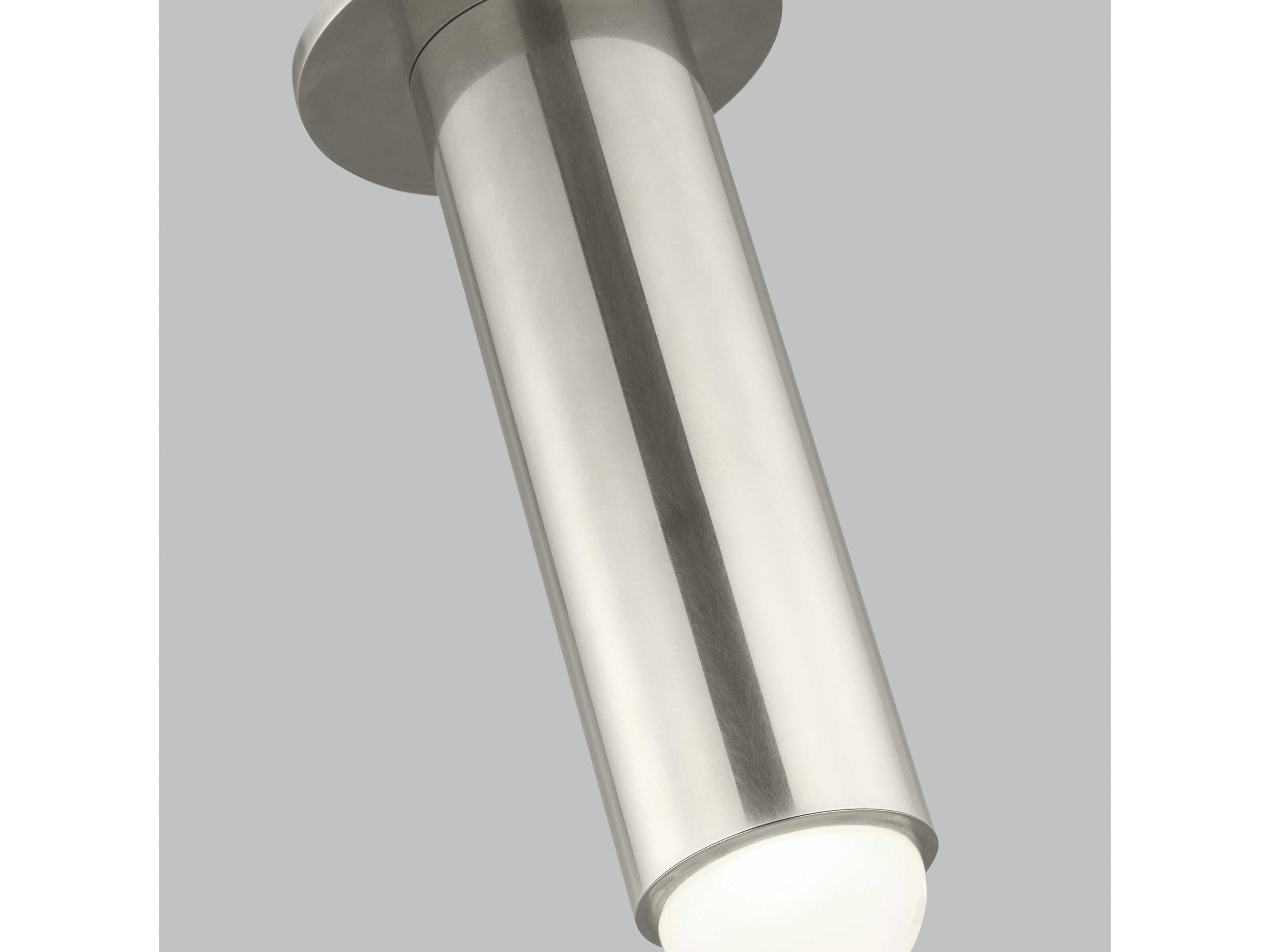 Visual Comfort Modern Ebell 1-Light Antique Nickel Cylinder Flush Mount