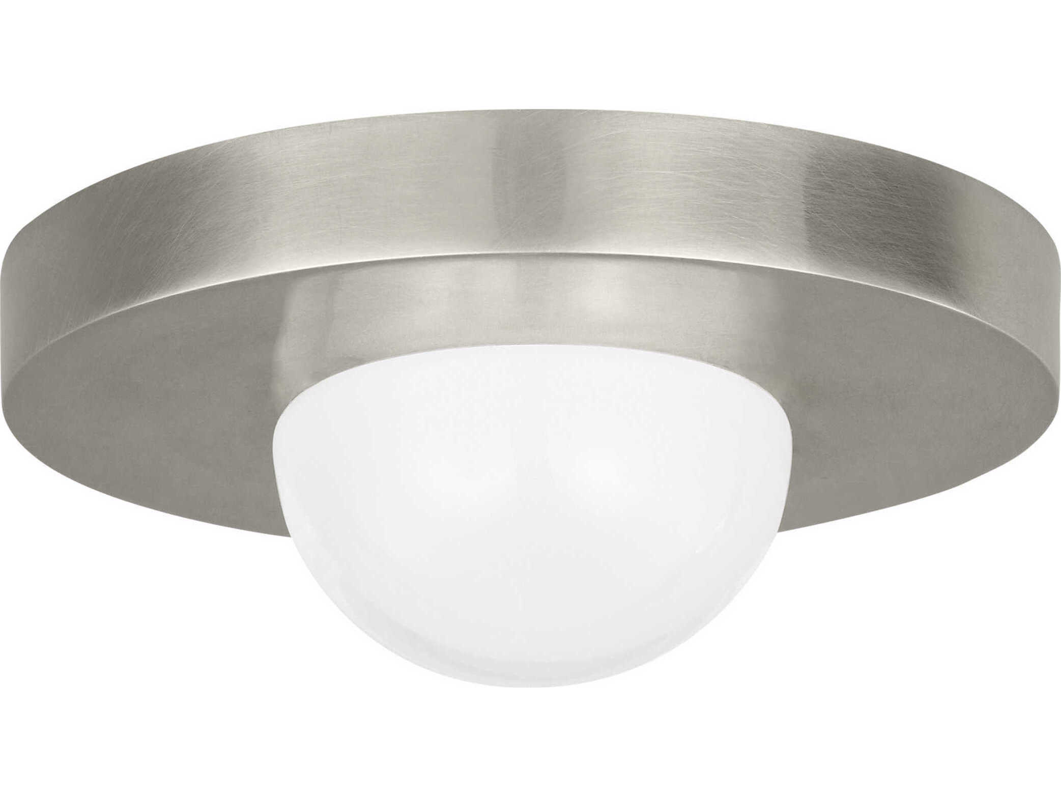 Visual Comfort Modern Ebell 1-Light Antique Nickel Dome Flush Mount