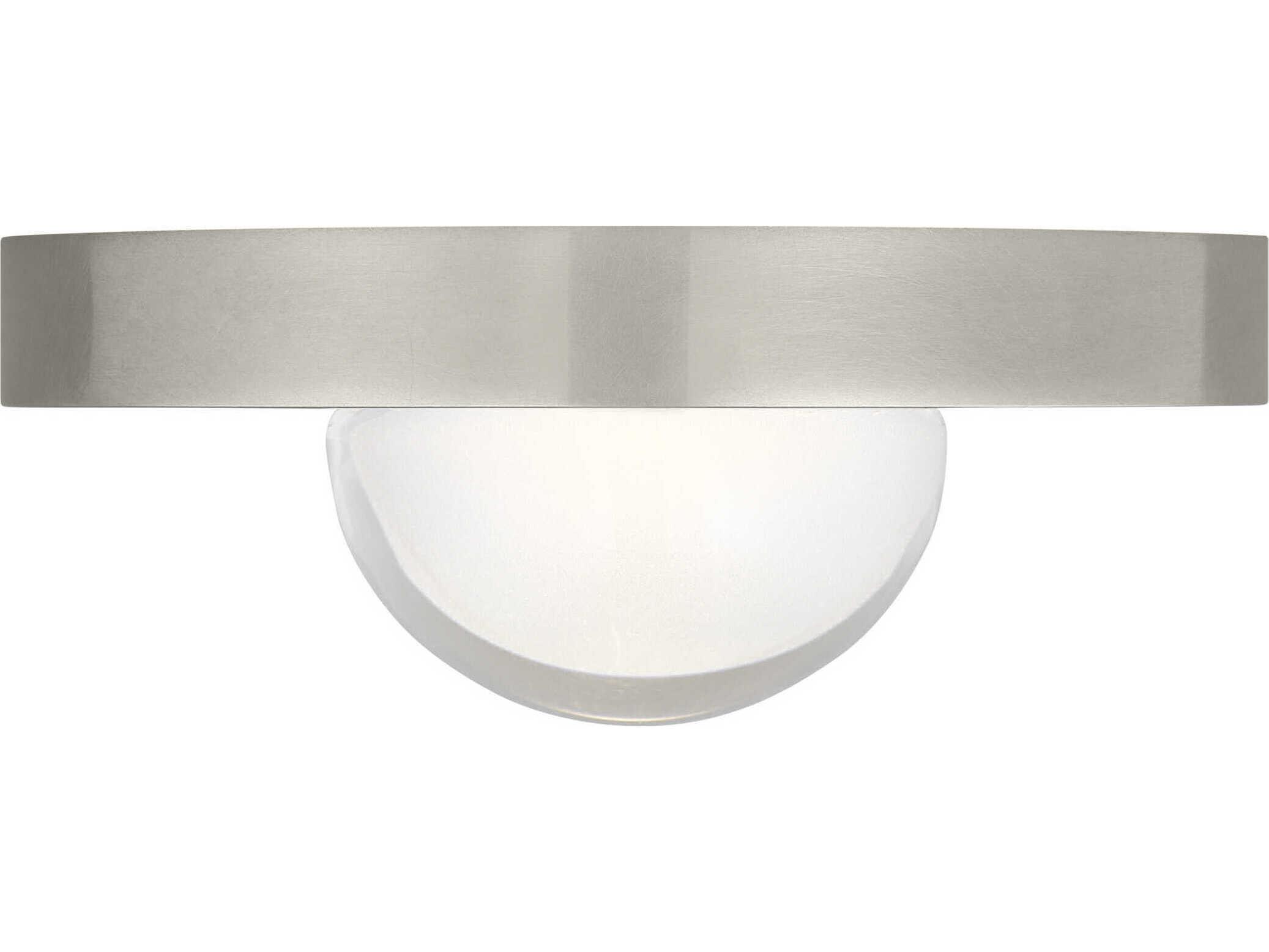 Visual Comfort Modern Ebell 1-Light Antique Nickel Dome Flush Mount