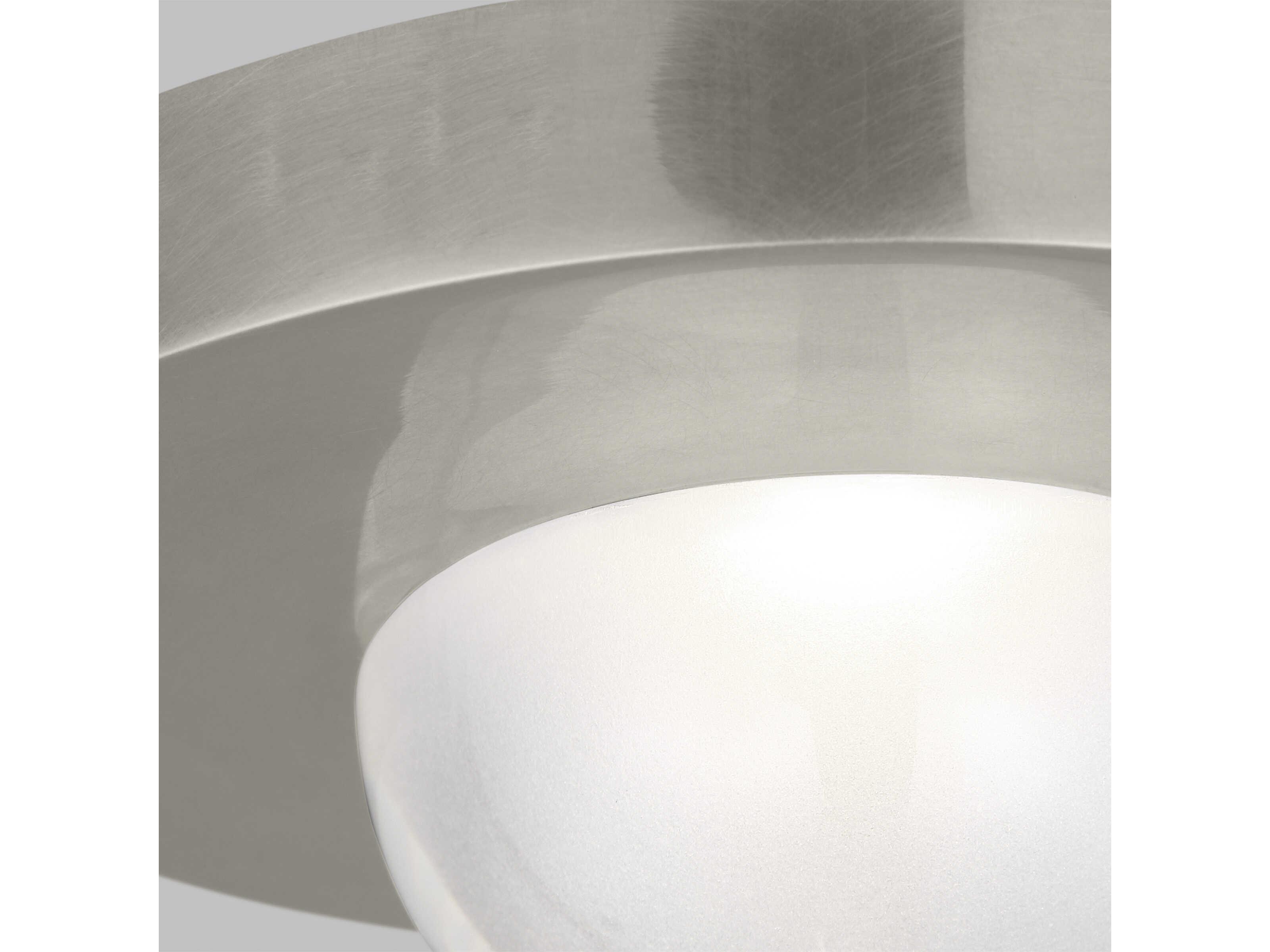 Visual Comfort Modern Ebell 1-Light Antique Nickel Dome Flush Mount