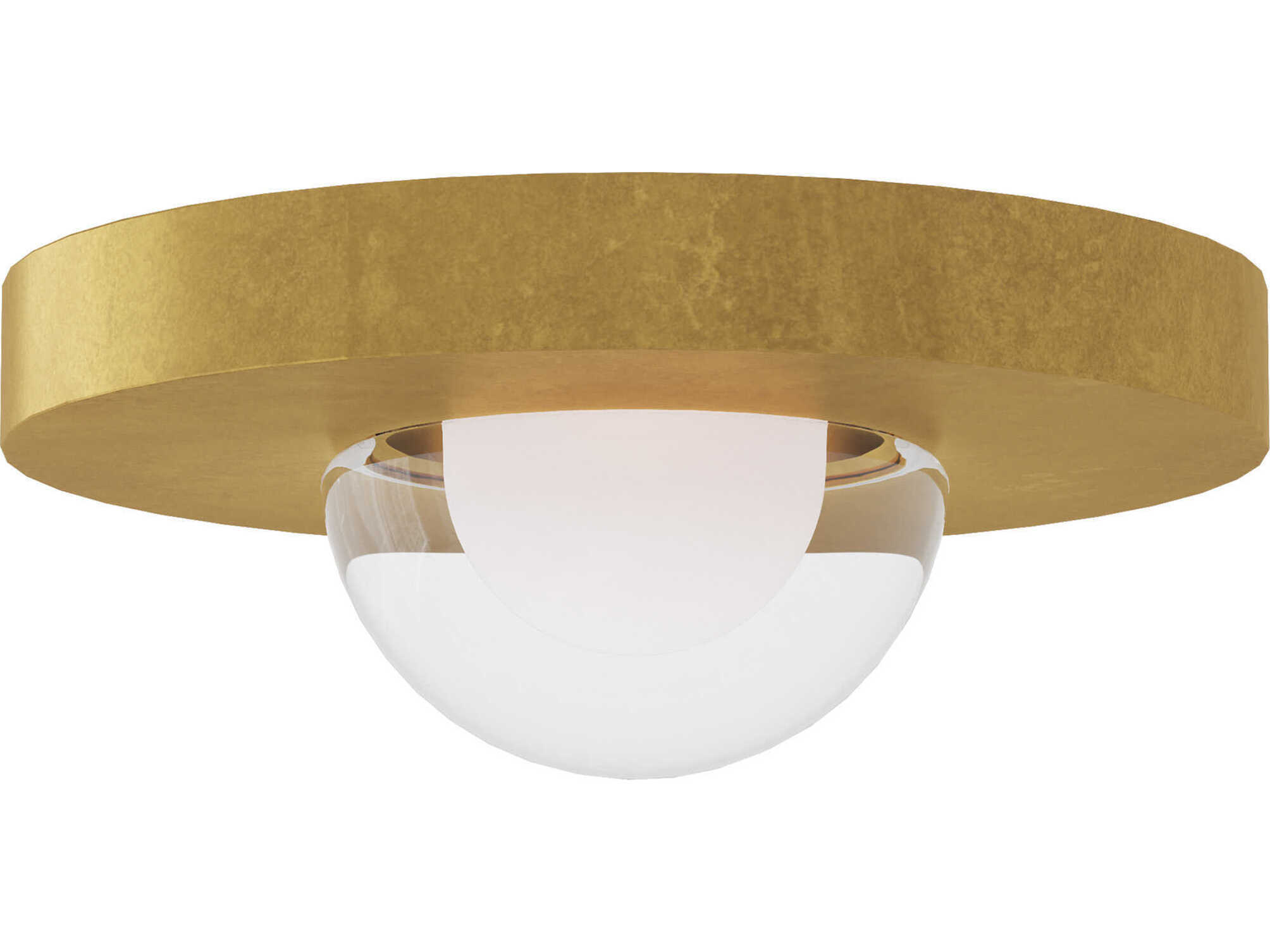 Visual Comfort Modern Ebell 1-Light Natural Brass Dome Flush Mount