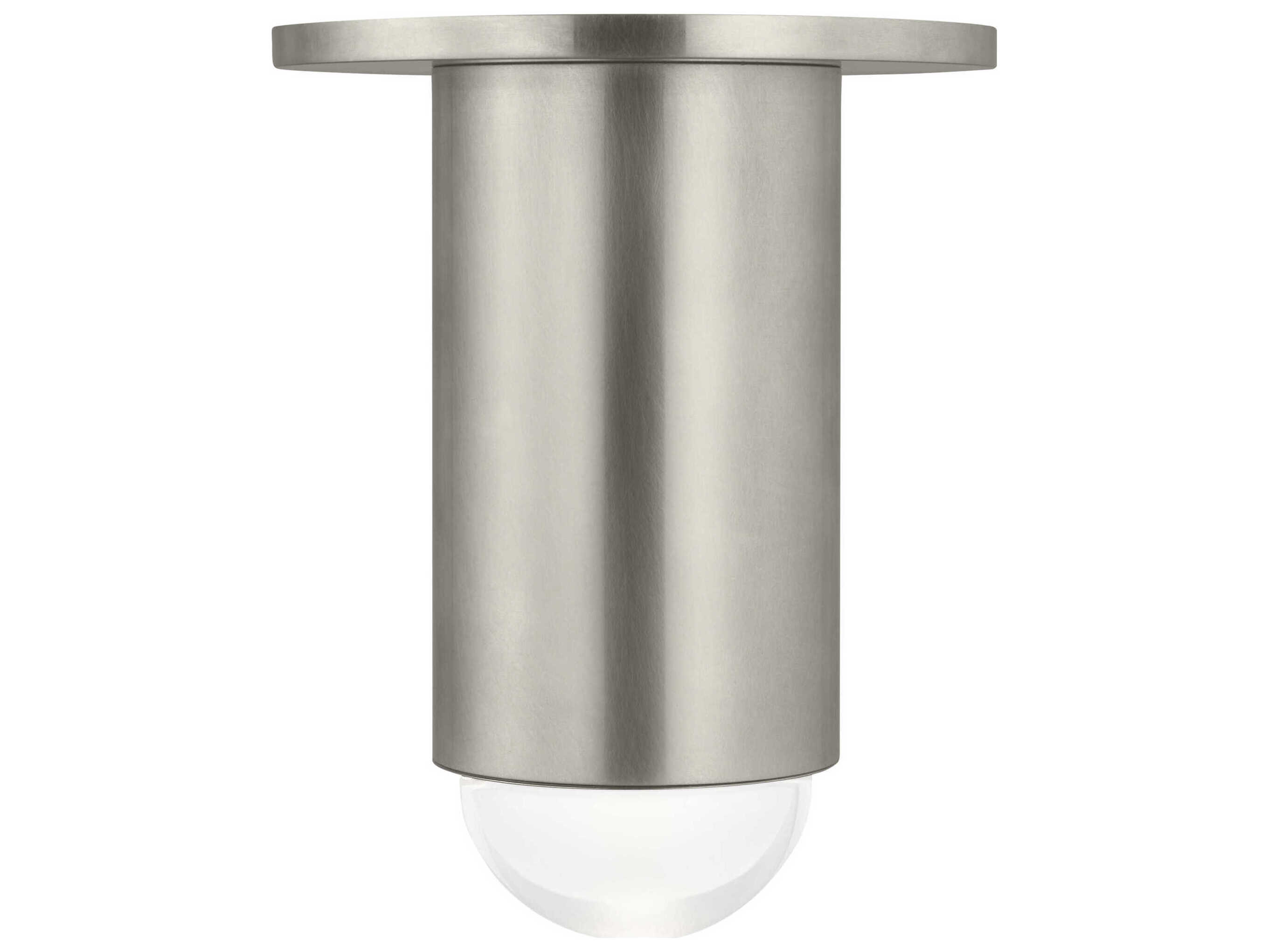 Visual Comfort Modern Ebell 1-Light Antique Nickel Cylinder Flush Mount