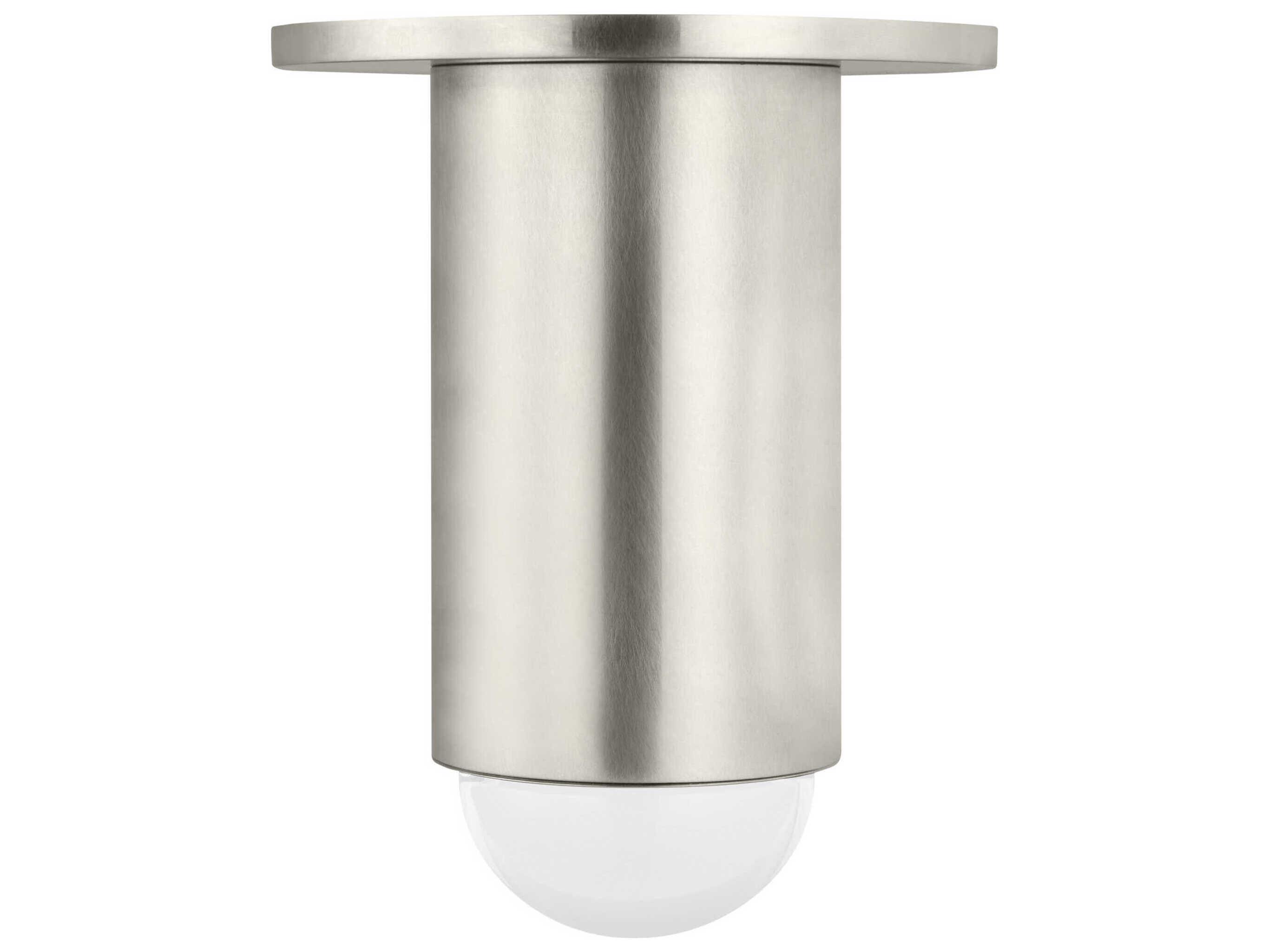 Visual Comfort Modern Ebell 1-Light Antique Nickel Cylinder Flush Mount