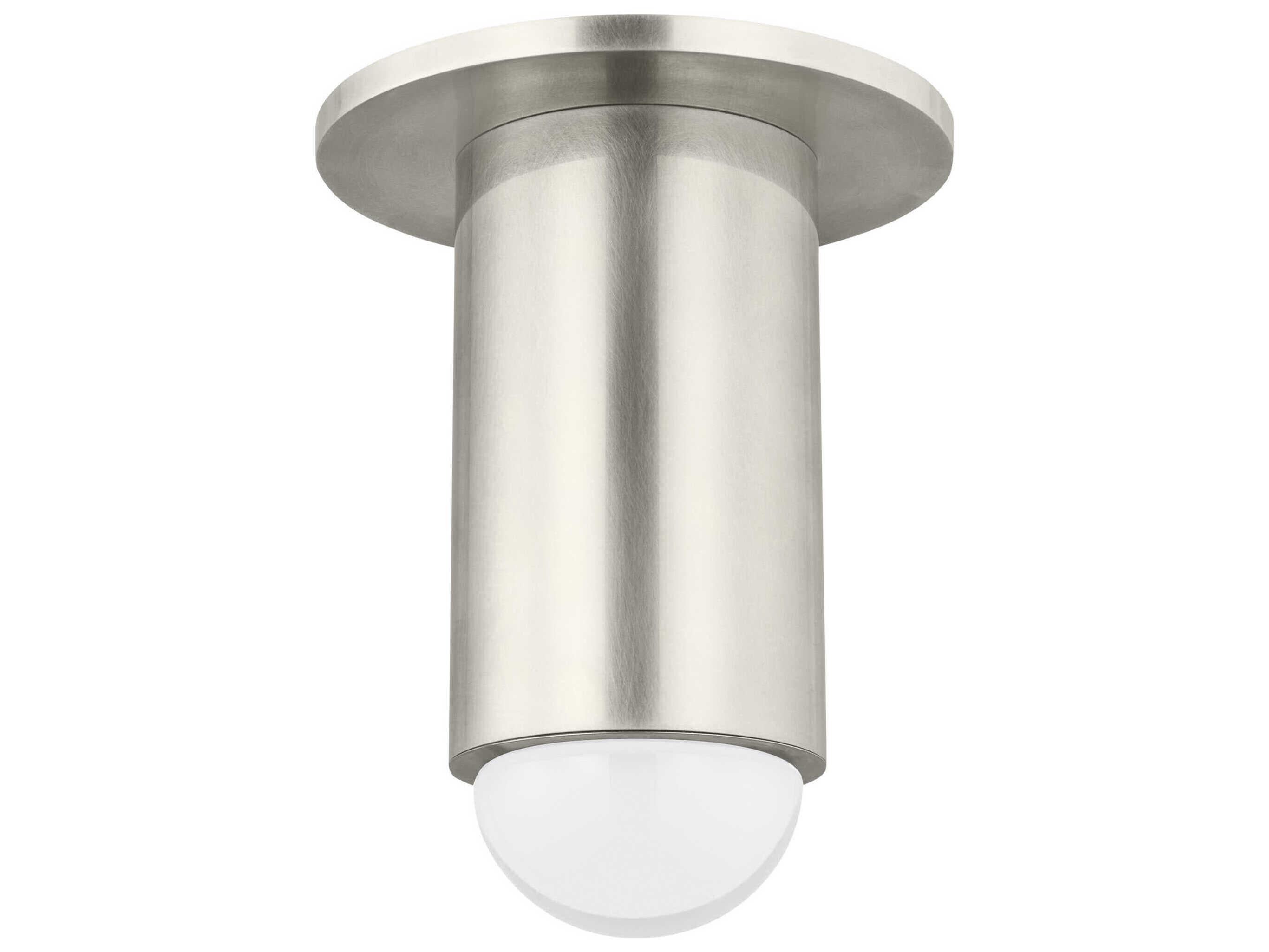 Visual Comfort Modern Ebell 1-Light Antique Nickel Cylinder Flush Mount