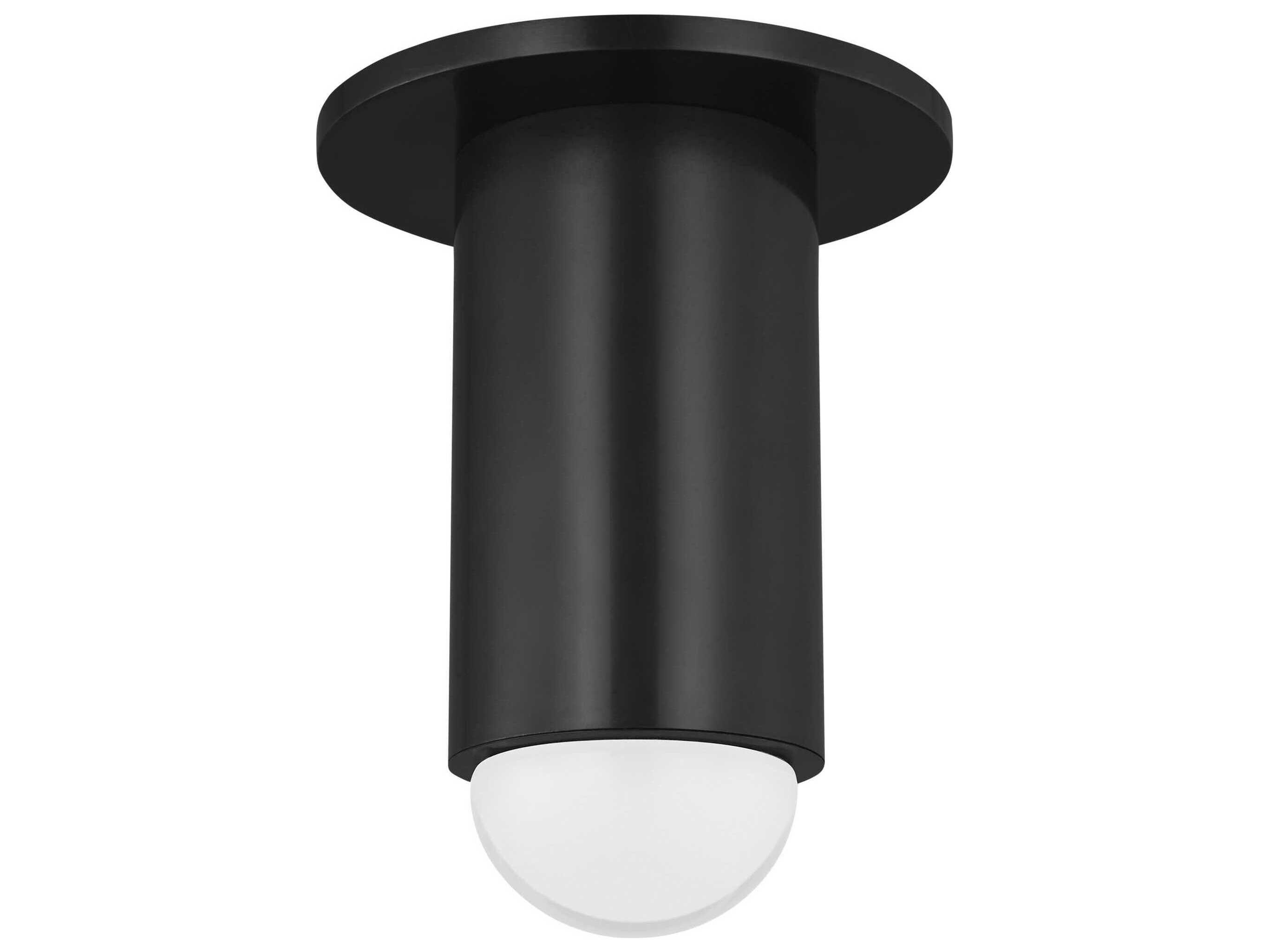 Visual Comfort Modern Ebell 1-Light Dark Bronze Cylinder Flush Mount