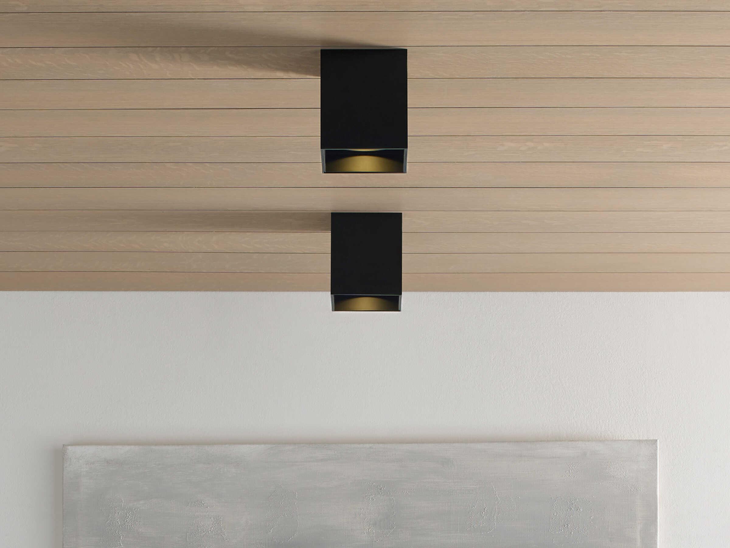 Visual Comfort Modern Exo 1-Light Matte Black Flush Mount