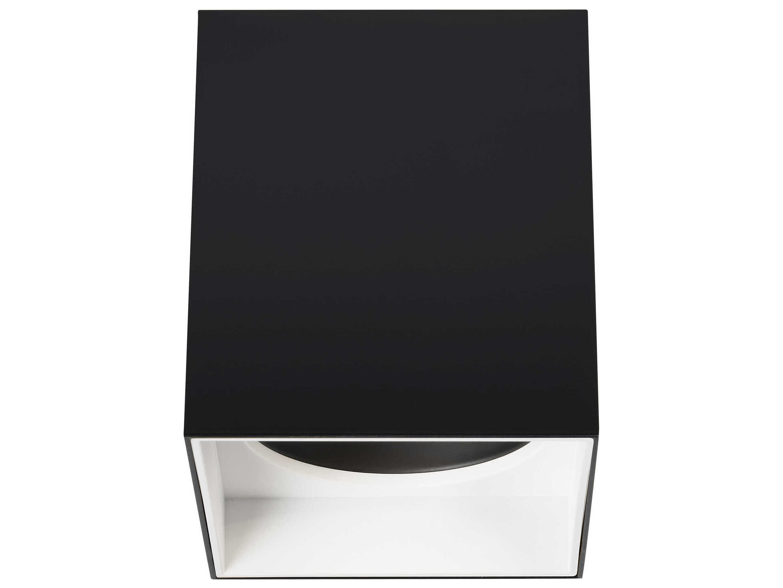 Visual Comfort Modern Exo 1-Light Matte Black White Flush Mount