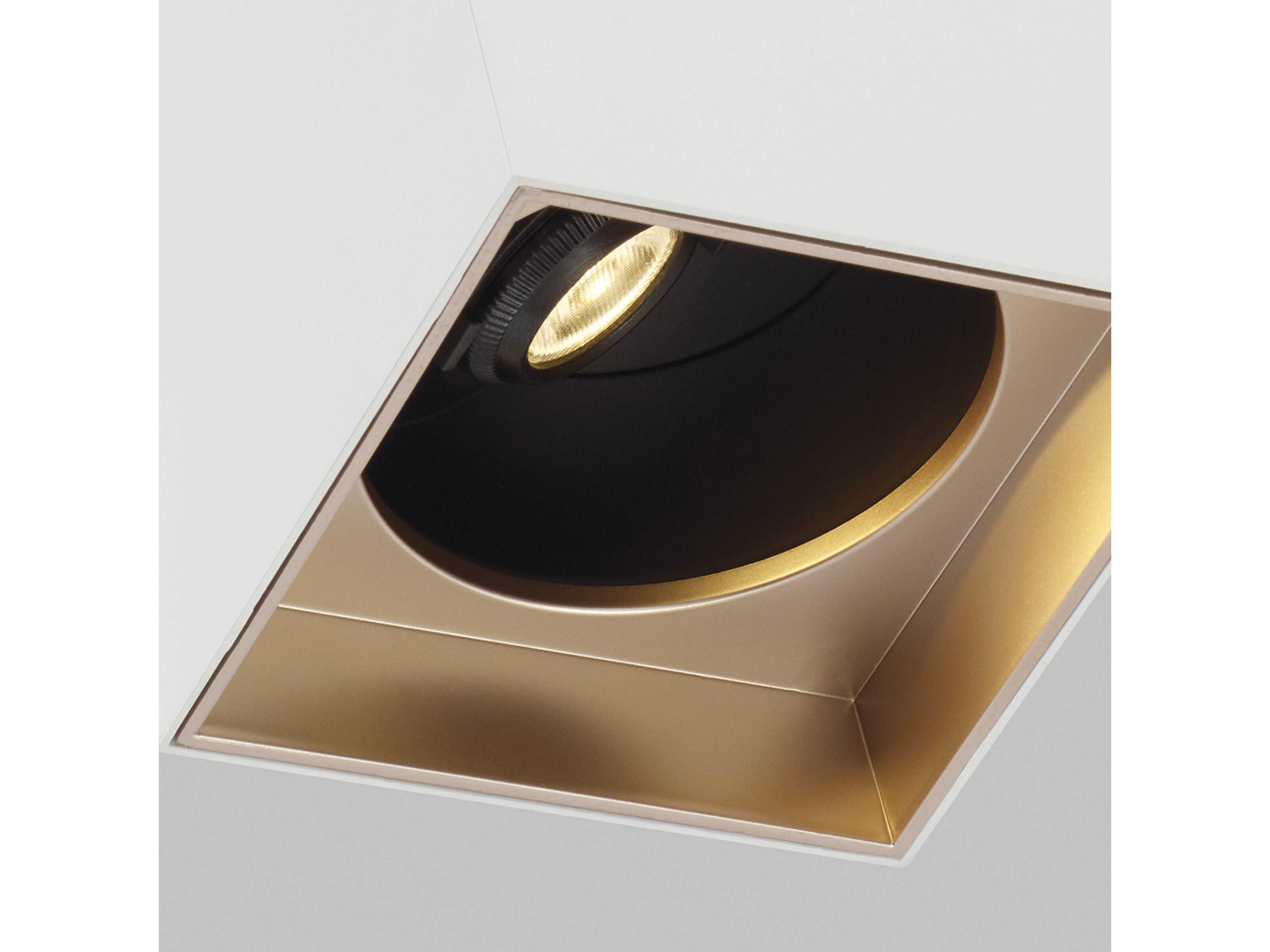 Visual Comfort Modern Exo 1-Light Matte White Gold Haze Flush Mount