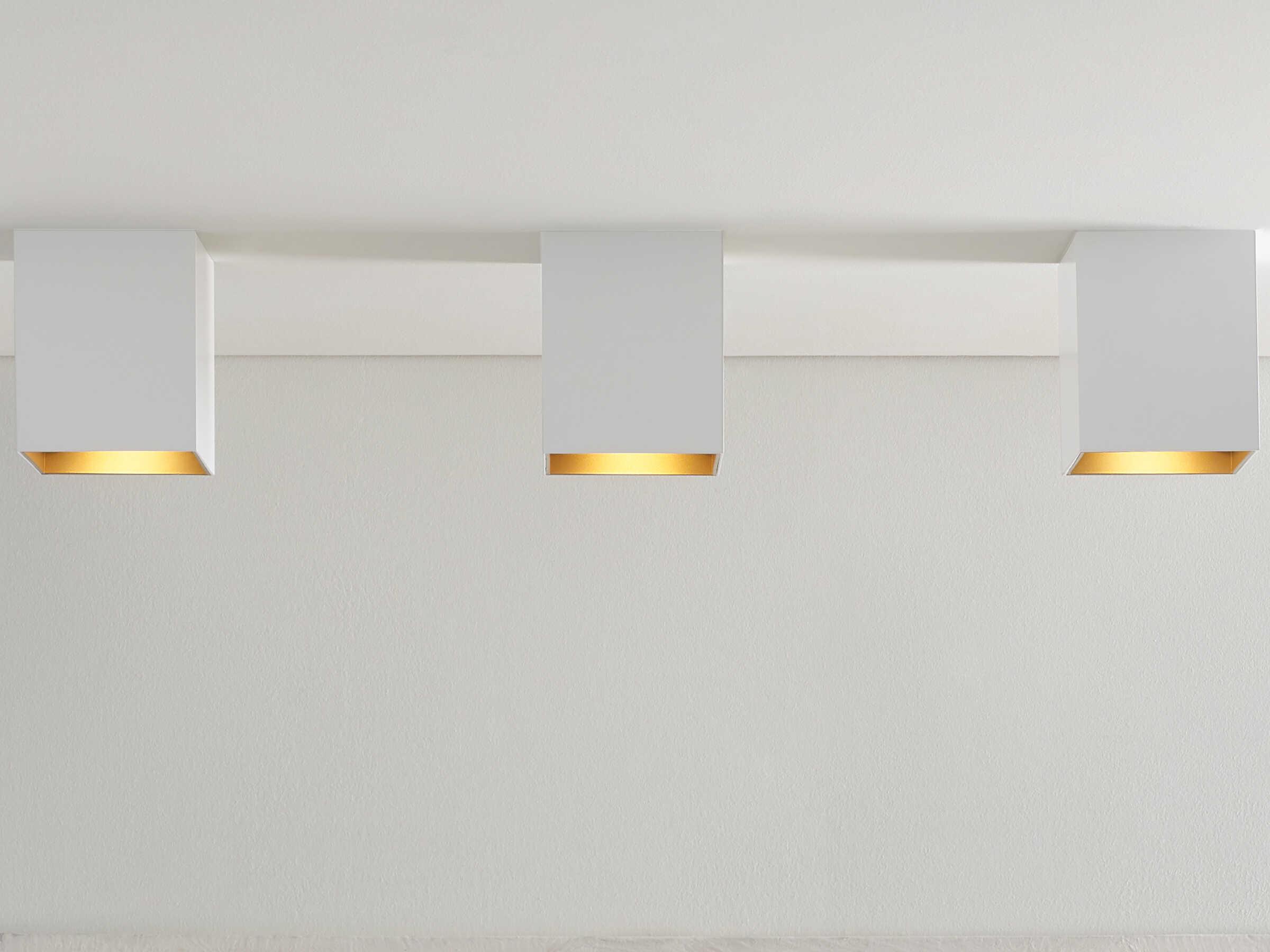 Visual Comfort Modern Exo 1-Light Matte White Gold Haze Flush Mount