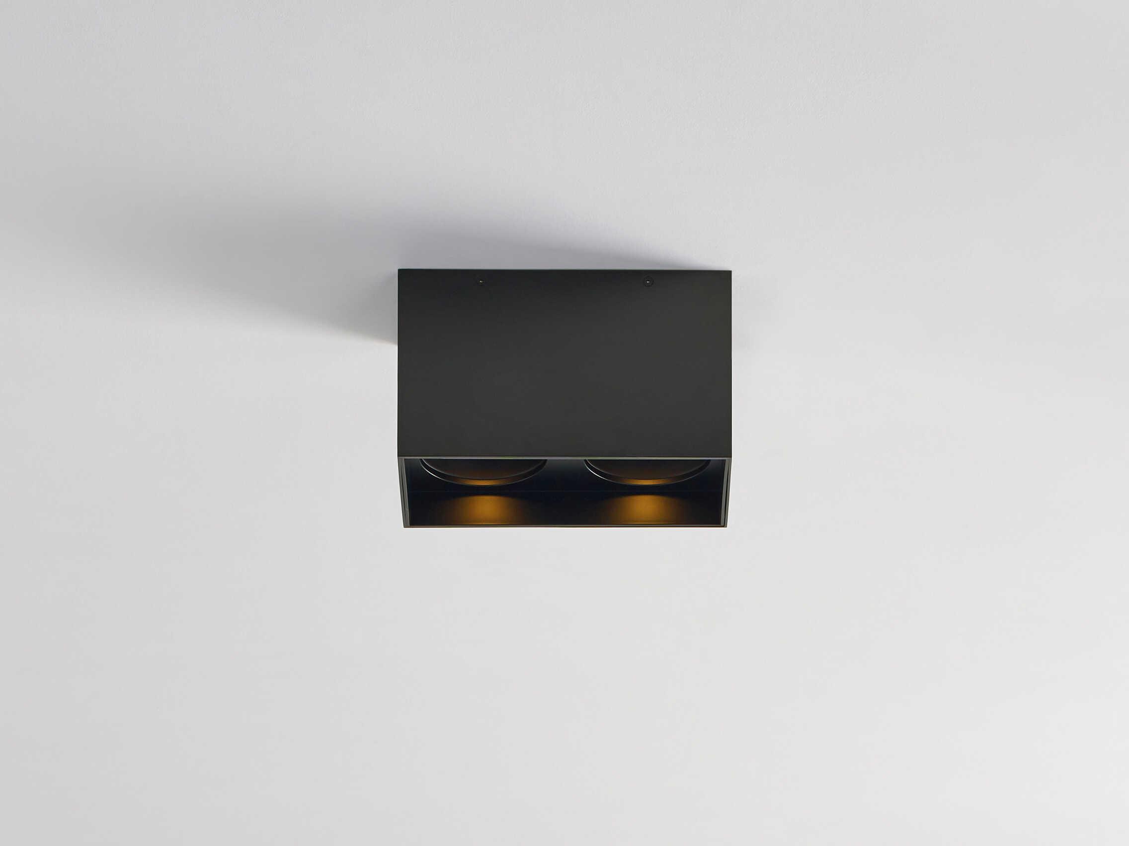 Visual Comfort Modern Exo 2-Light Matte Black Flush Mount