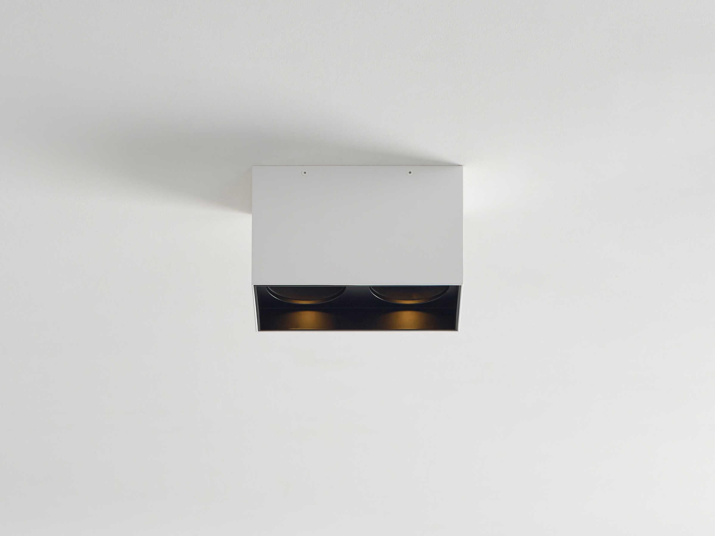 Visual Comfort Modern Exo 2-Light Matte White Black Flush Mount