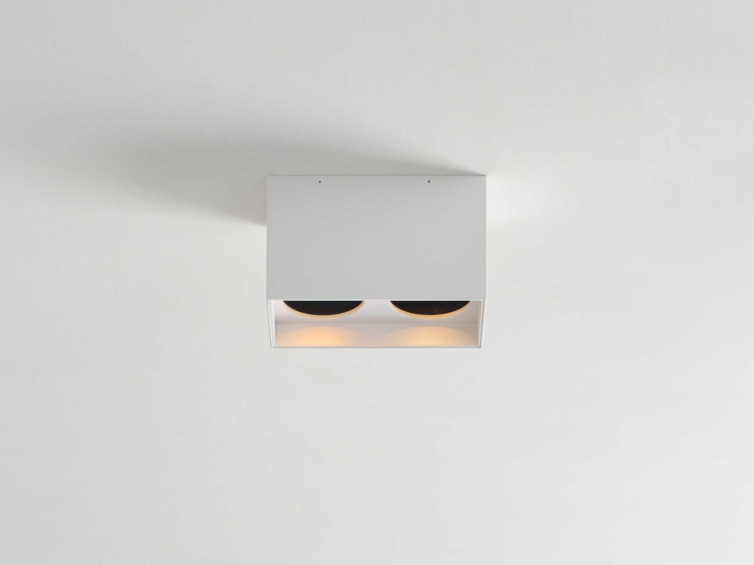 Visual Comfort Modern Exo 2-Light Matte White Flush Mount