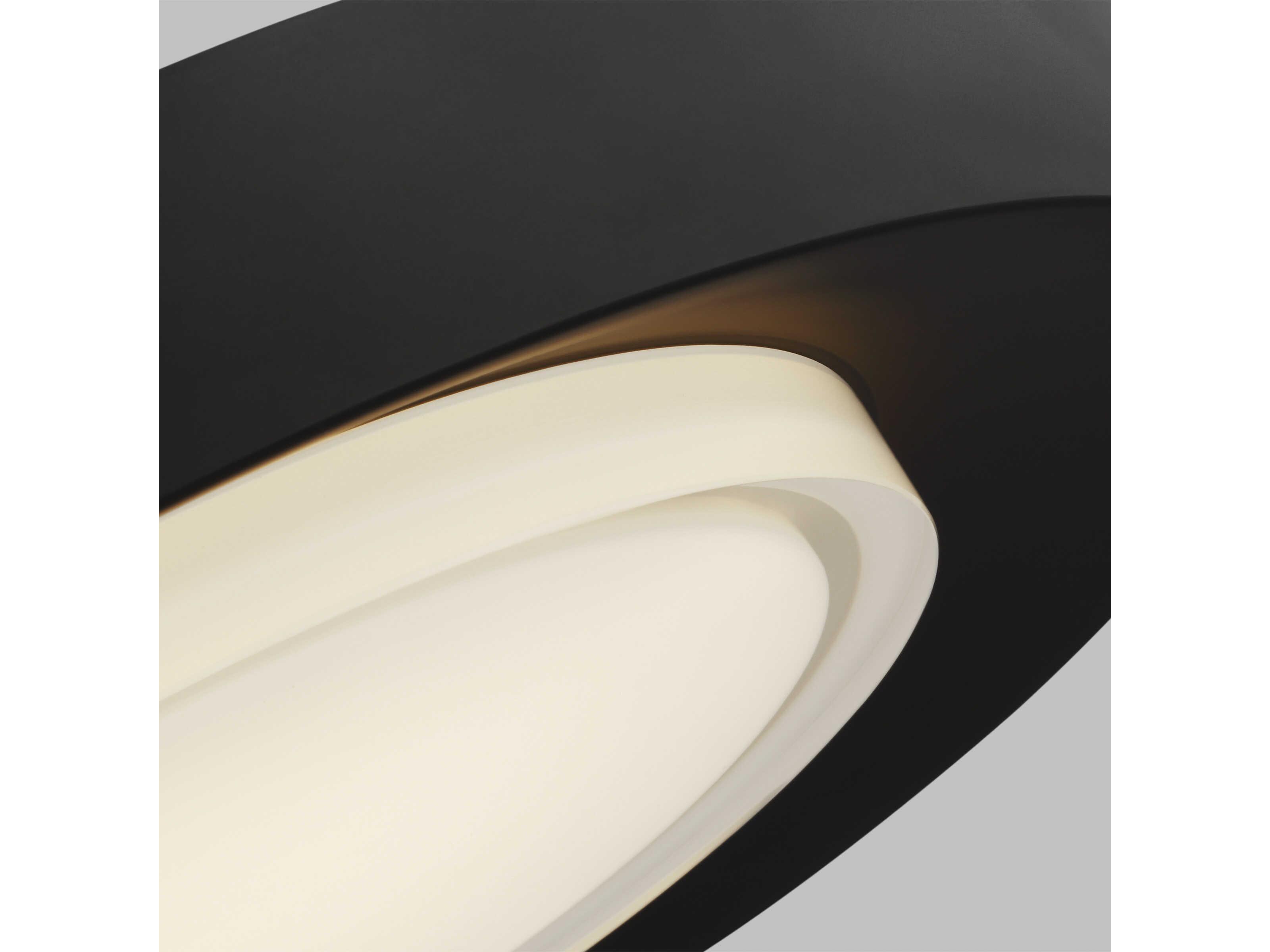 Visual Comfort Modern Hilo 1-Light Nightshade Black Round Flush Mount